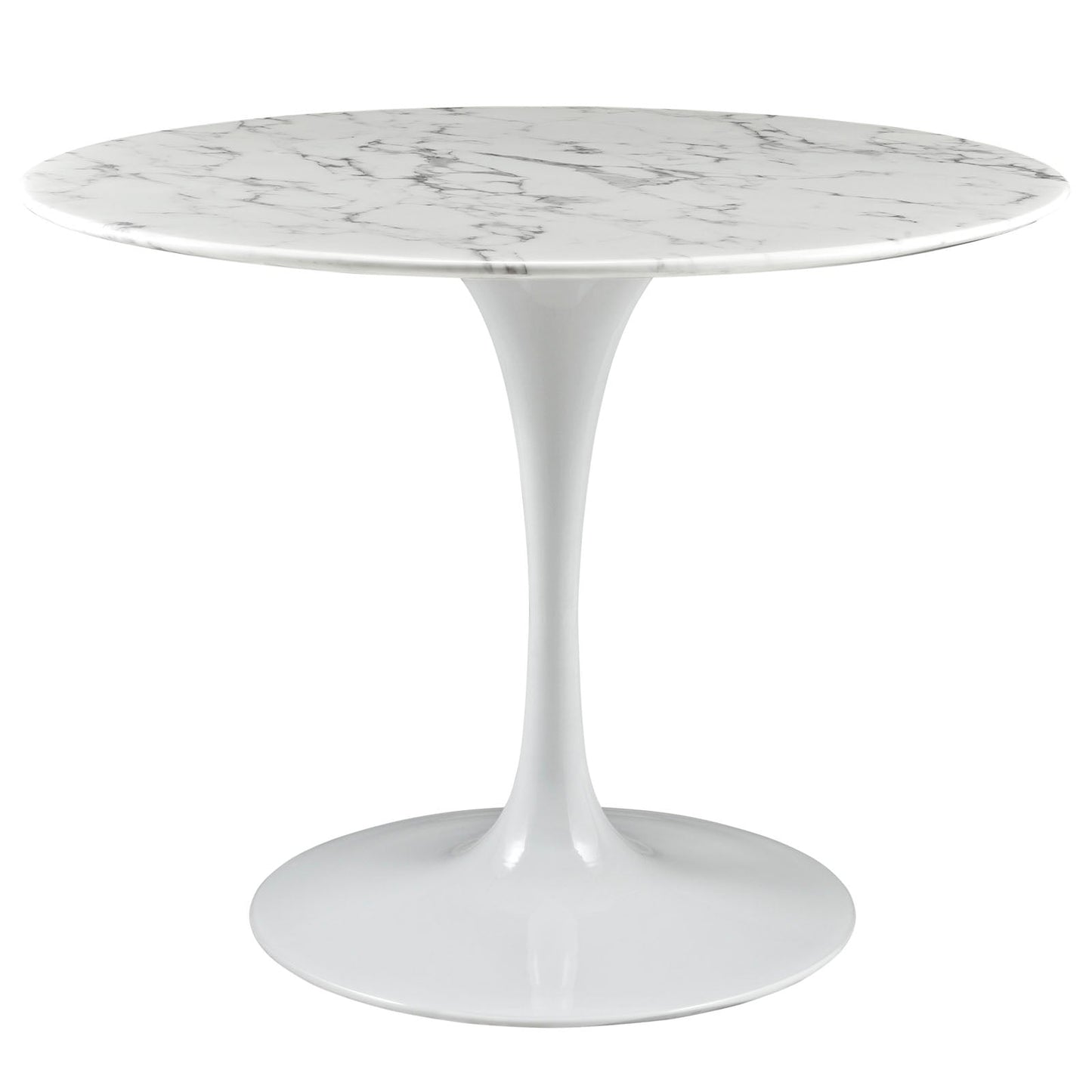 Modway Lippa 40" Round Artificial Marble Dining Table in White | Dining Tables | Modishstore-4