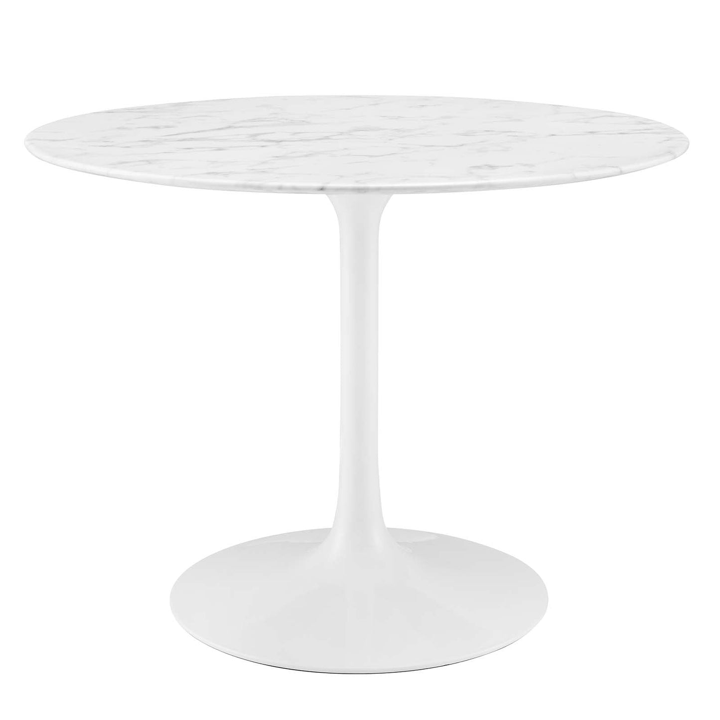 Modway Lippa 40" Round Artificial Marble Dining Table in White - EEI-1130