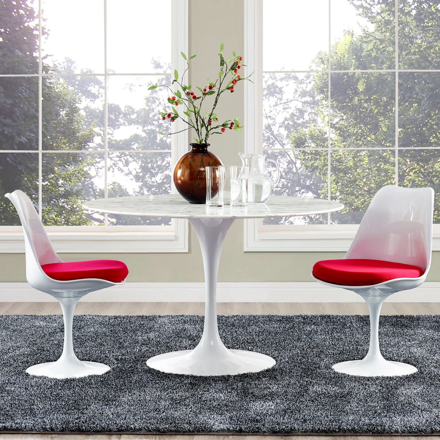 Modway Lippa 47" Round Artificial Marble Dining Table | Dining Tables | Modishstore