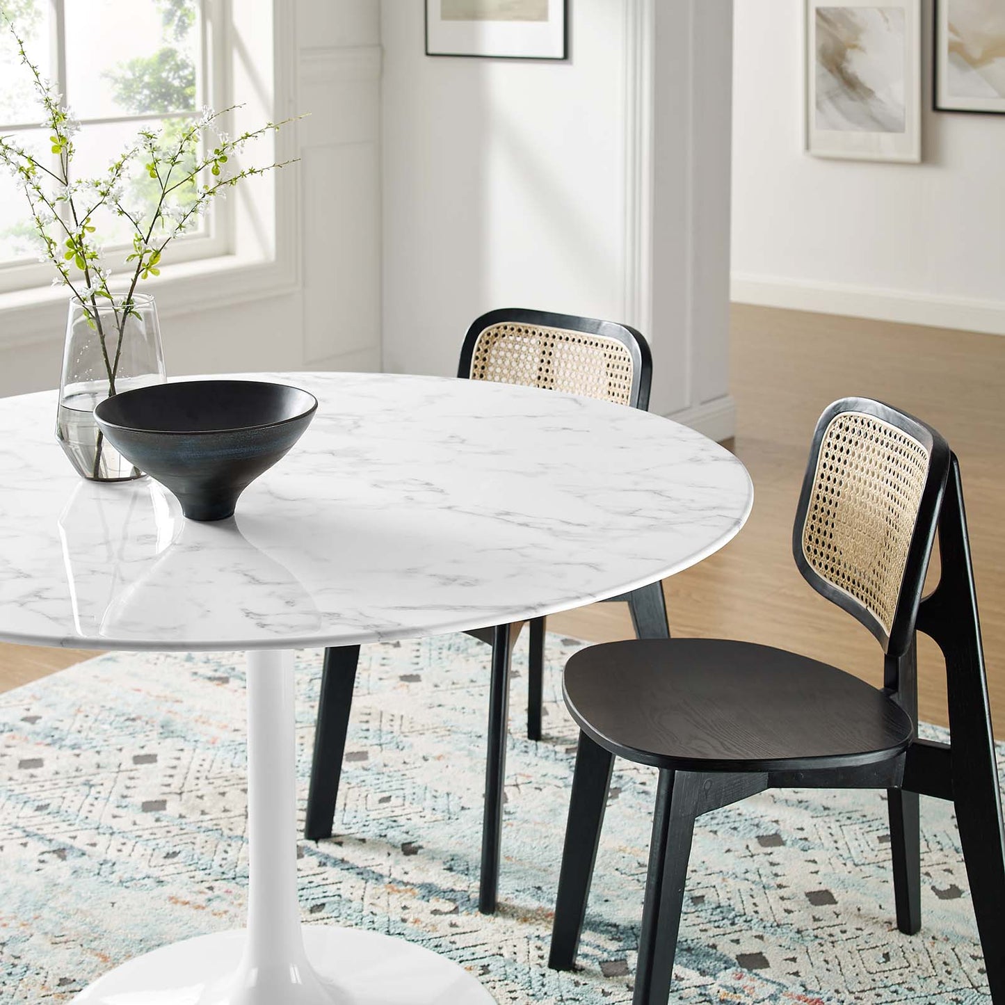 Modway Lippa 47" Round Artificial Marble Dining Table - EEI-1131