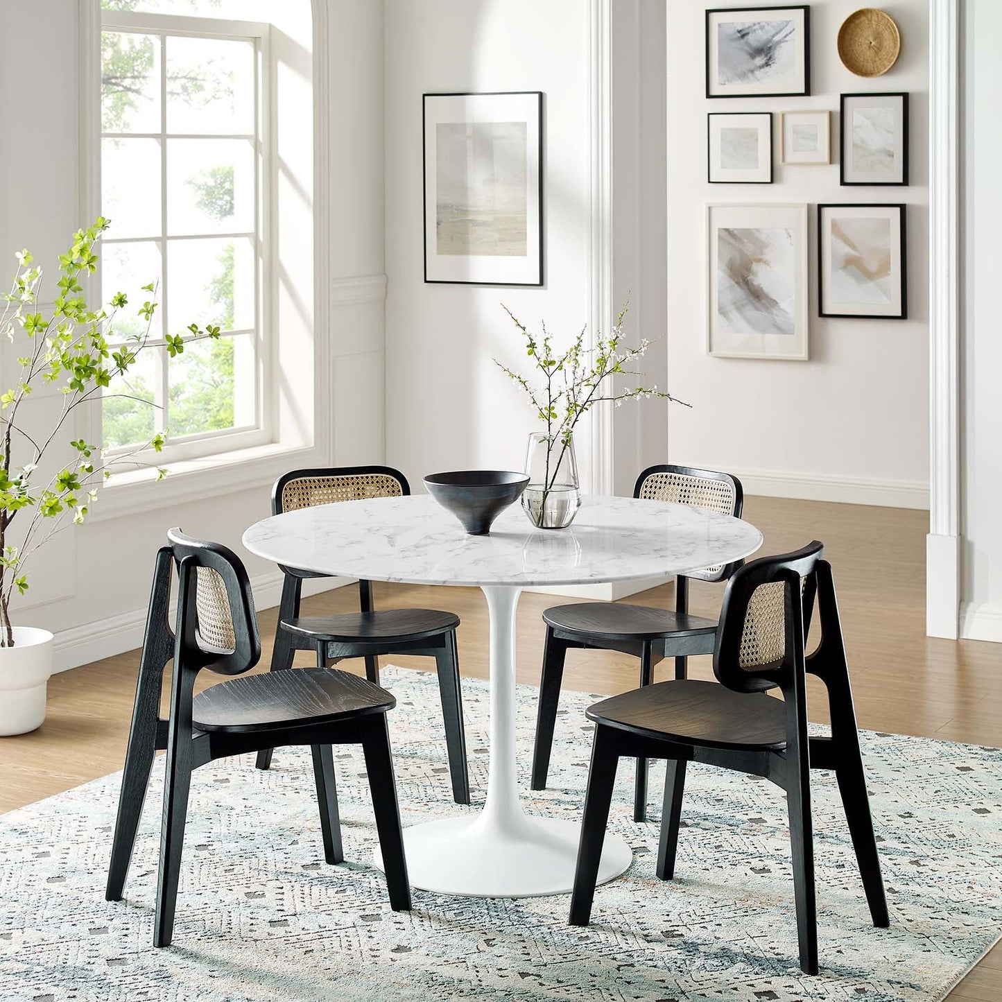 Modway Lippa 47" Round Artificial Marble Dining Table - EEI-1131