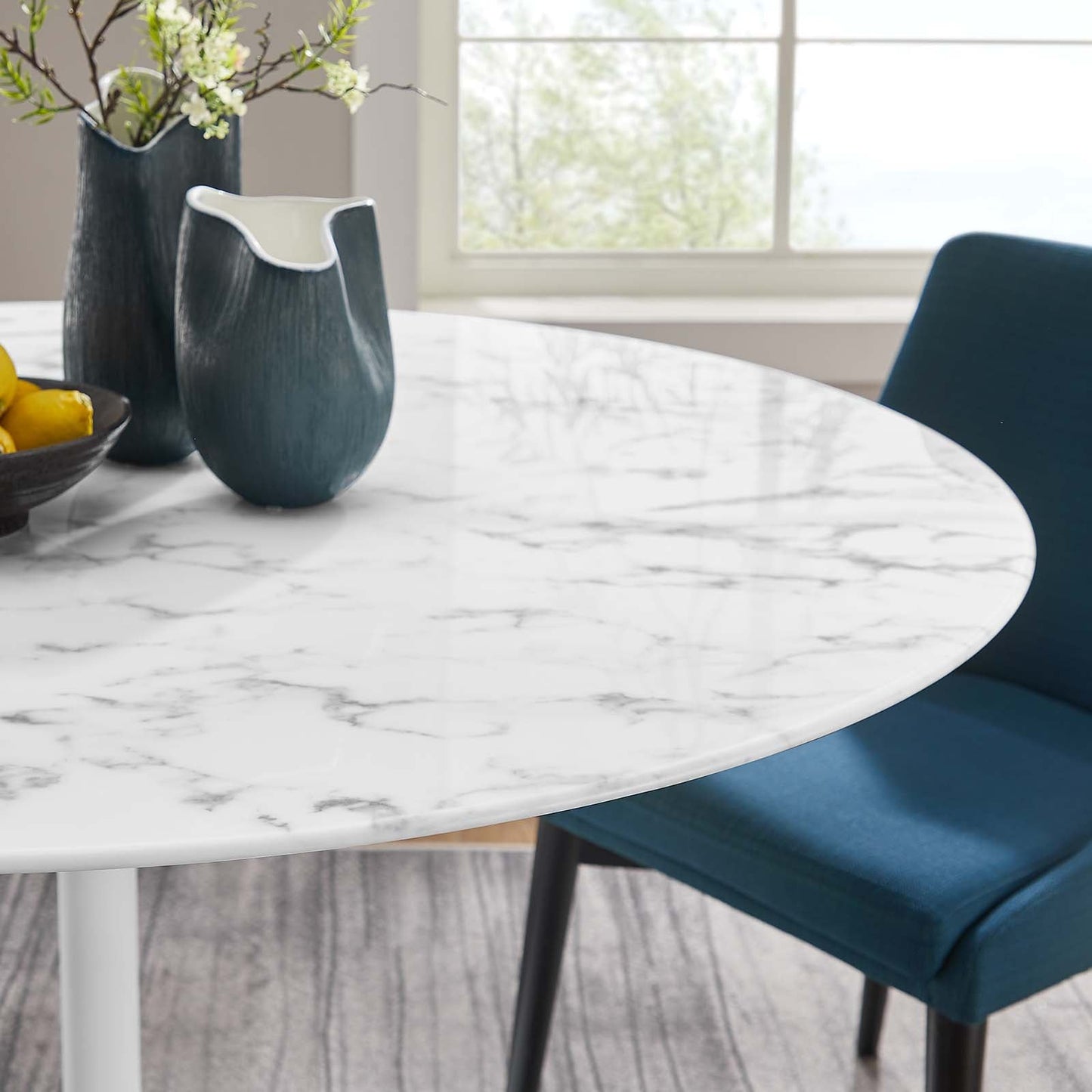 Modway Lippa 54" Round Artificial Marble Dining Table - EEI-1132