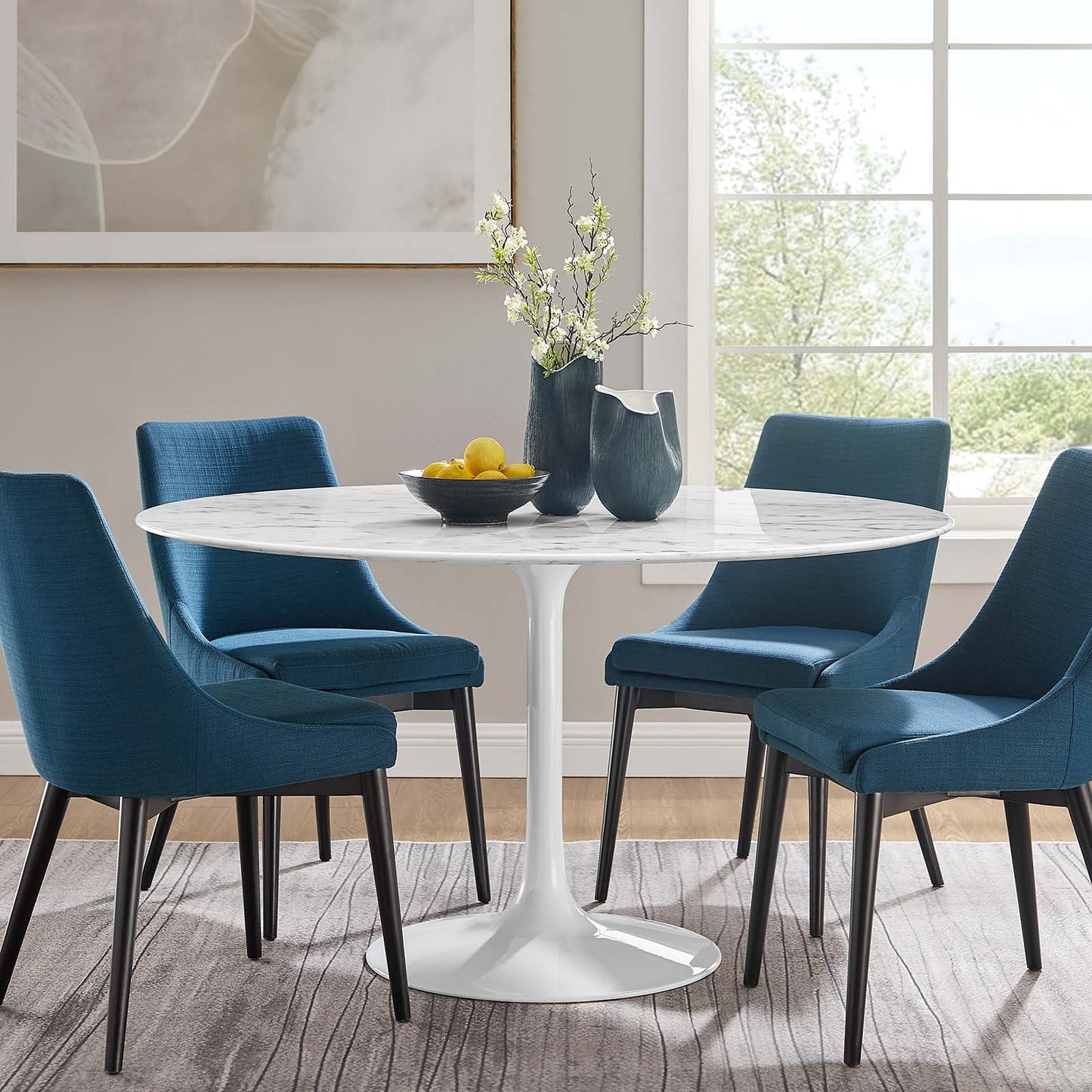 Modway Lippa 54" Round Artificial Marble Dining Table - EEI-1132