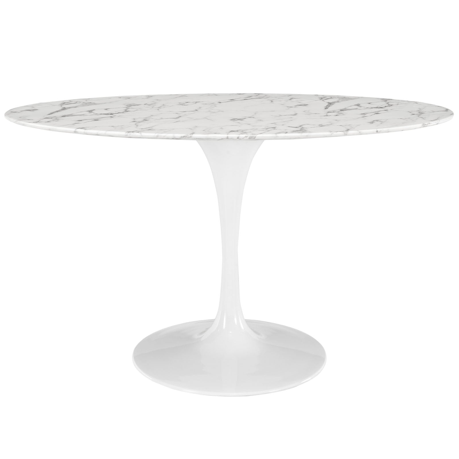 Modway Lippa 54" Oval Artificial Marble Dining Table - White | Dining Tables | Modishstore-2