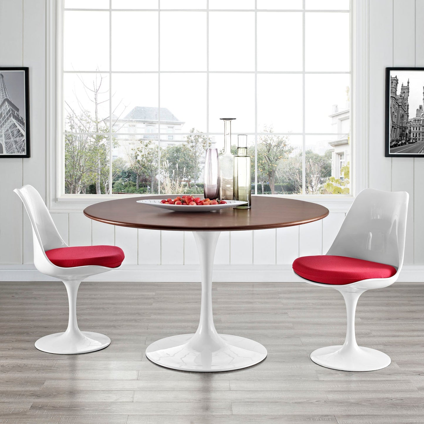 Modway Lippa 47" Round Walnut Top Dining Table in Walnut | Dining Tables | Modishstore