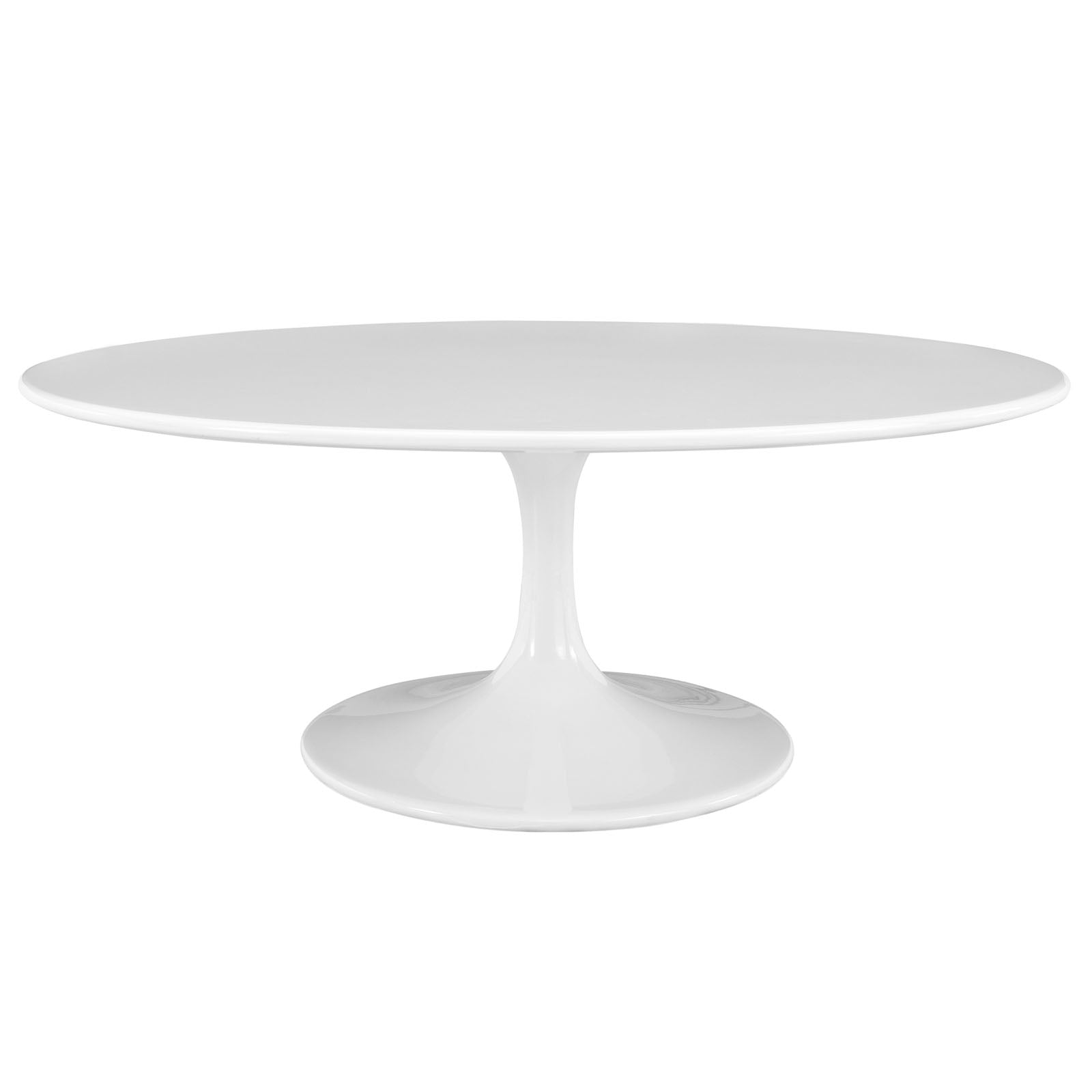 Modway Lippa 42" Oval Wood Top Coffee Table in White | Coffee Tables | Modishstore-2