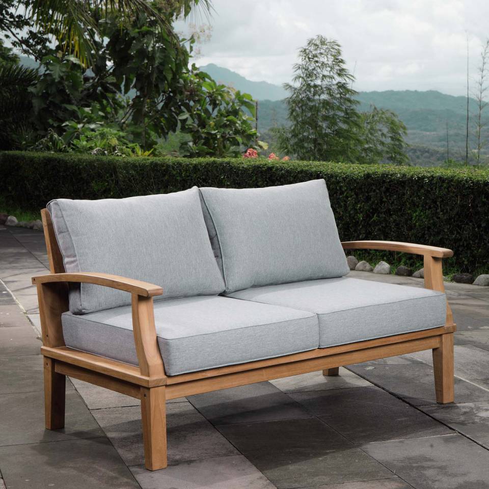 Modway Marina Outdoor Patio Teak Loveseat | Loveseats | Modishstore