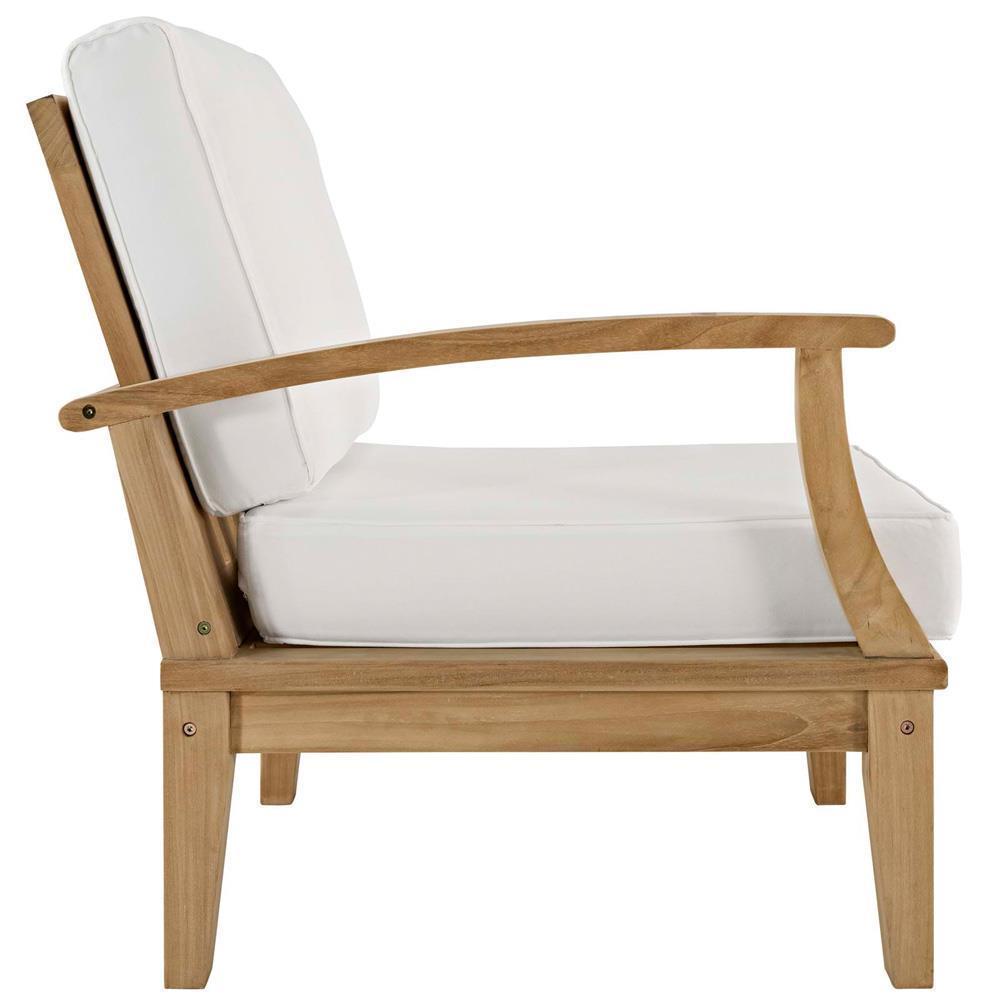 Modway Marina Outdoor Patio Teak Right-Facing Sofa - Natural White