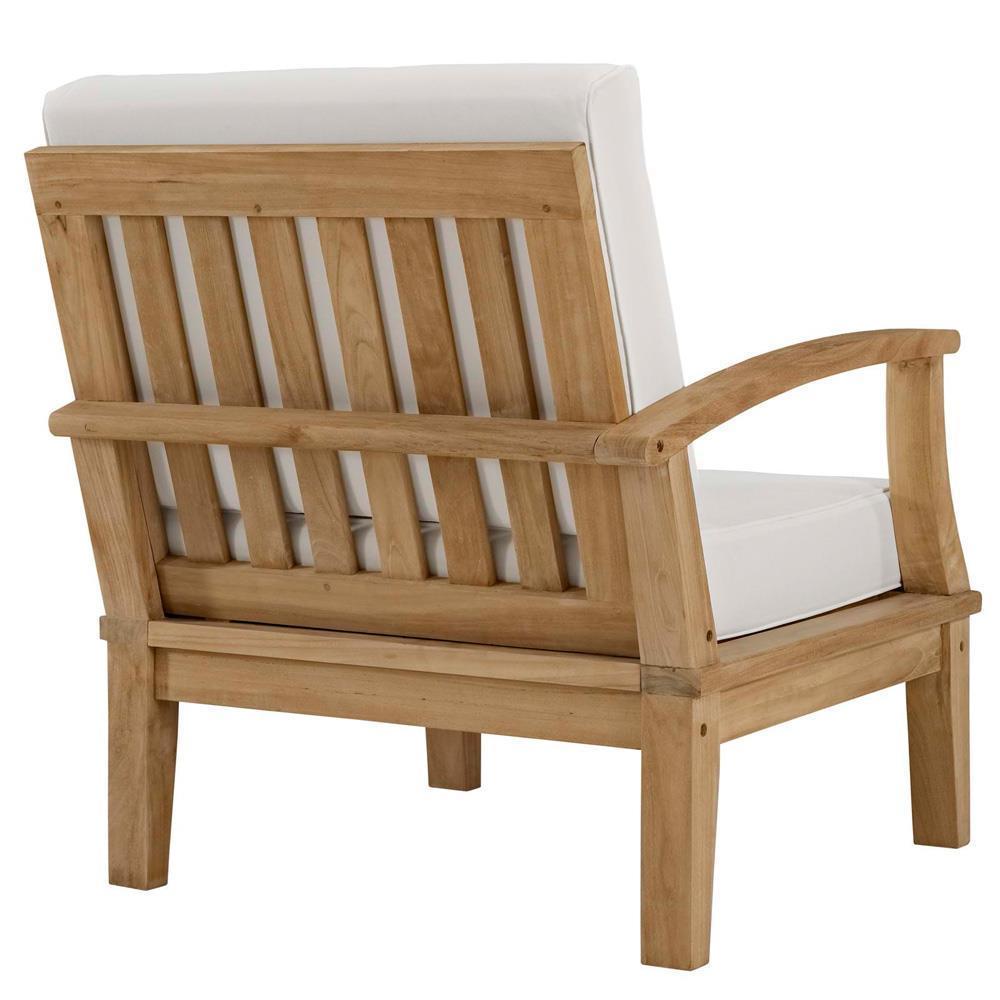 Modway Marina Outdoor Patio Teak Right-Facing Sofa - Natural White