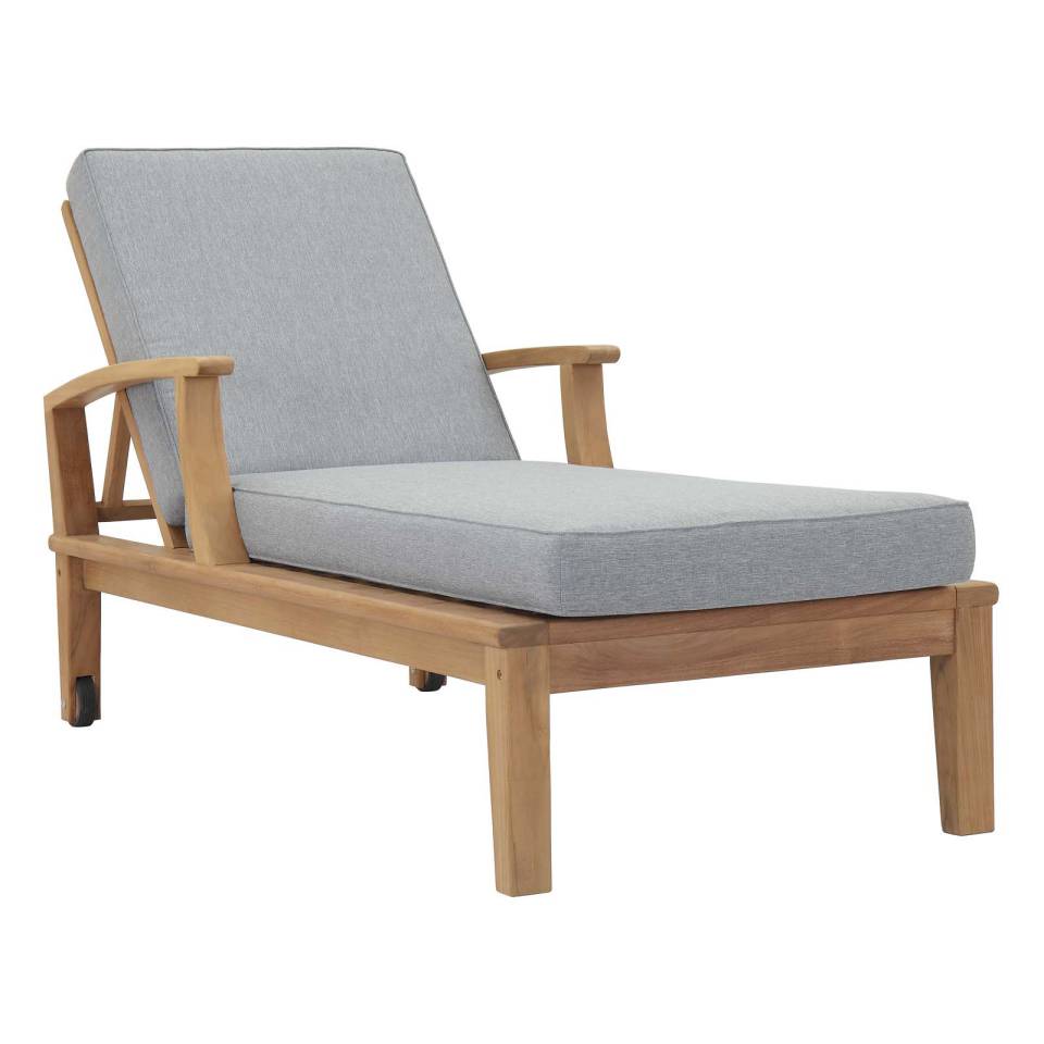 Modway Marina Outdoor Patio Teak Single Chaise | Outdoor Patio Daybed | Modishstore-2
