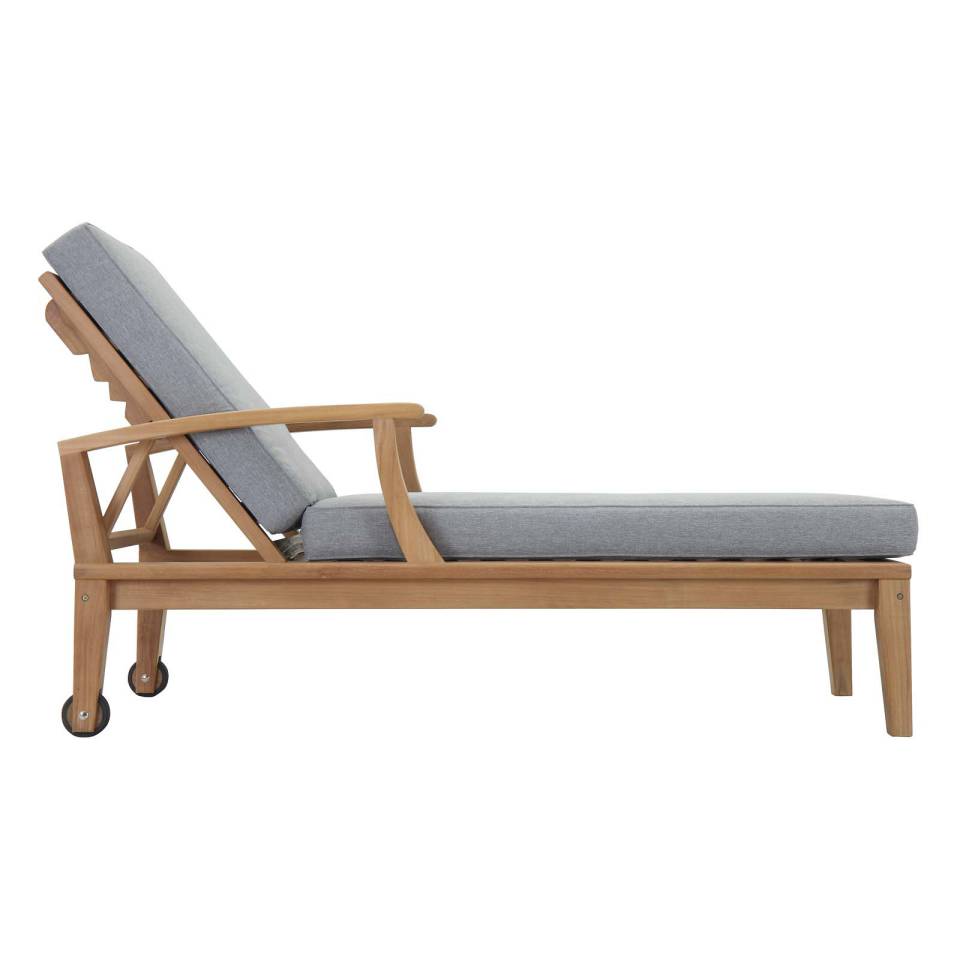 Modway Marina Outdoor Patio Teak Single Chaise | Outdoor Patio Daybed | Modishstore-3