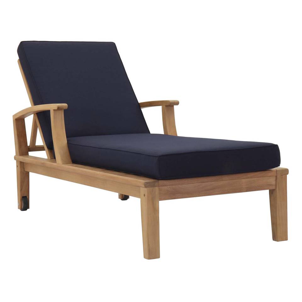 Modway Marina Outdoor Patio Teak Single Chaise | Outdoor Patio Daybed | Modishstore-9