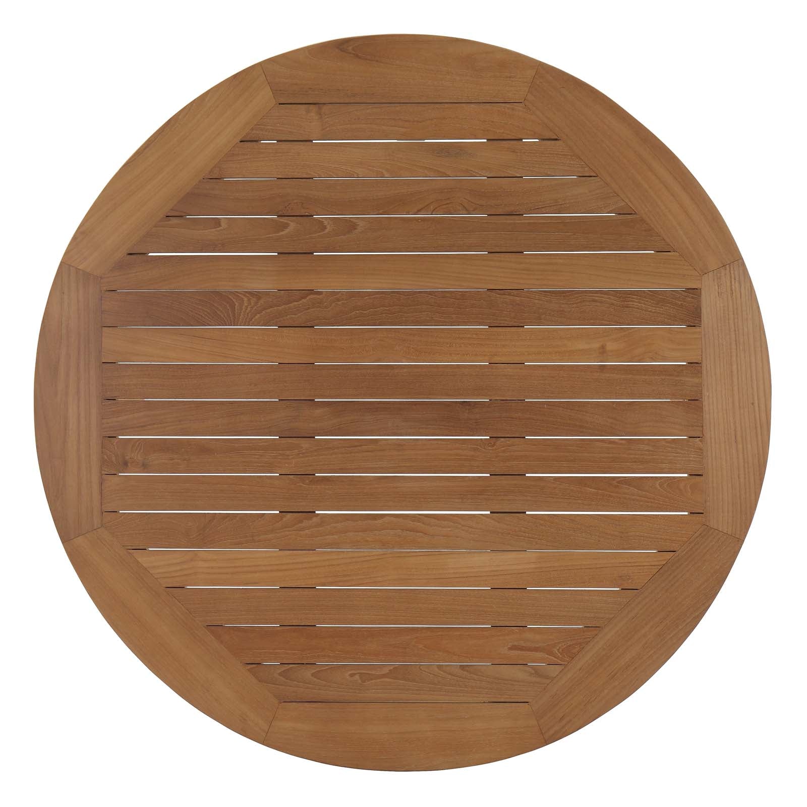 Modway Marina Outdoor Patio Teak Round Coffee Table - Natural | Outdoor Tables | Modishstore-4