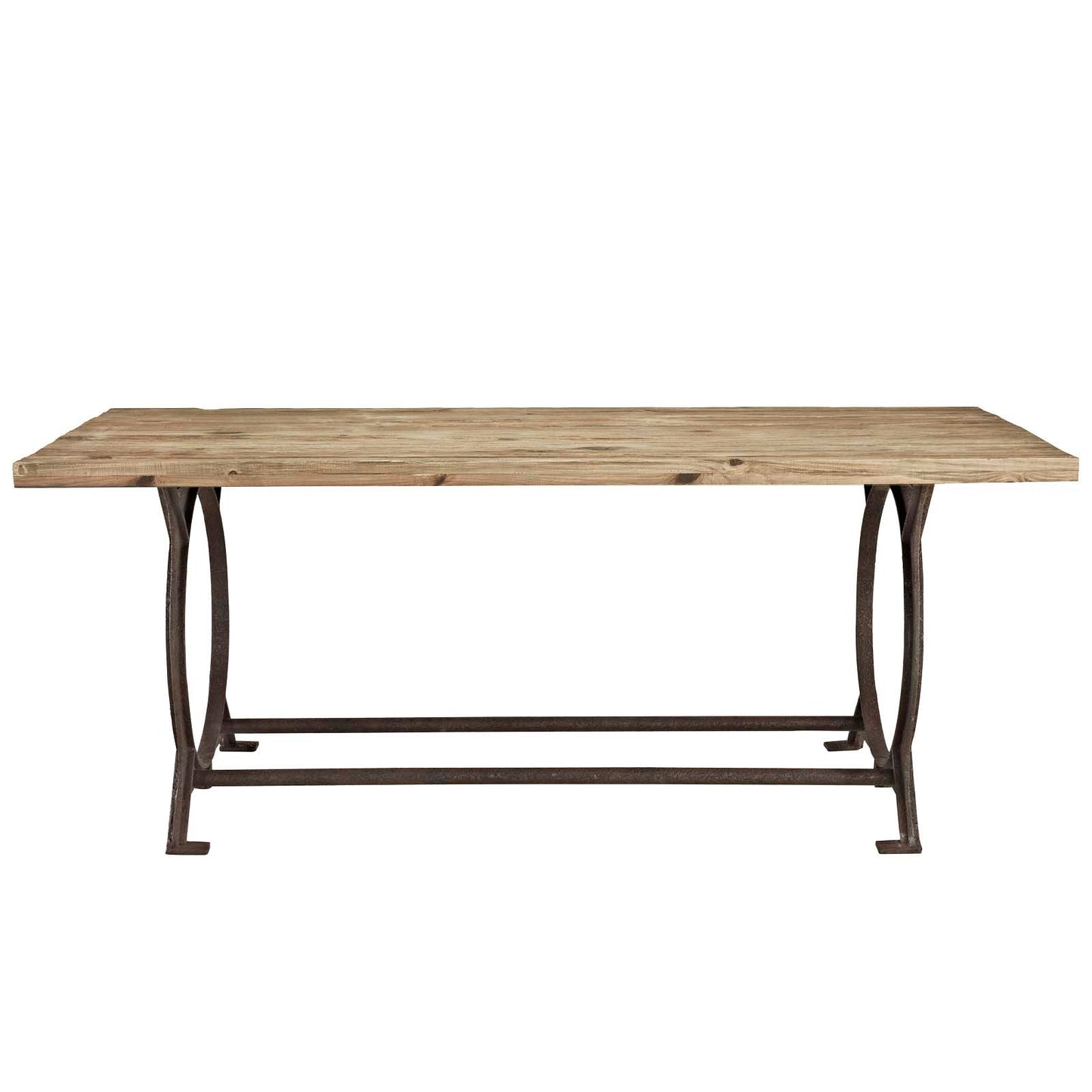 Modway Effuse Rectangle Wood Top Dining Table - Brown | Dining Tables | 