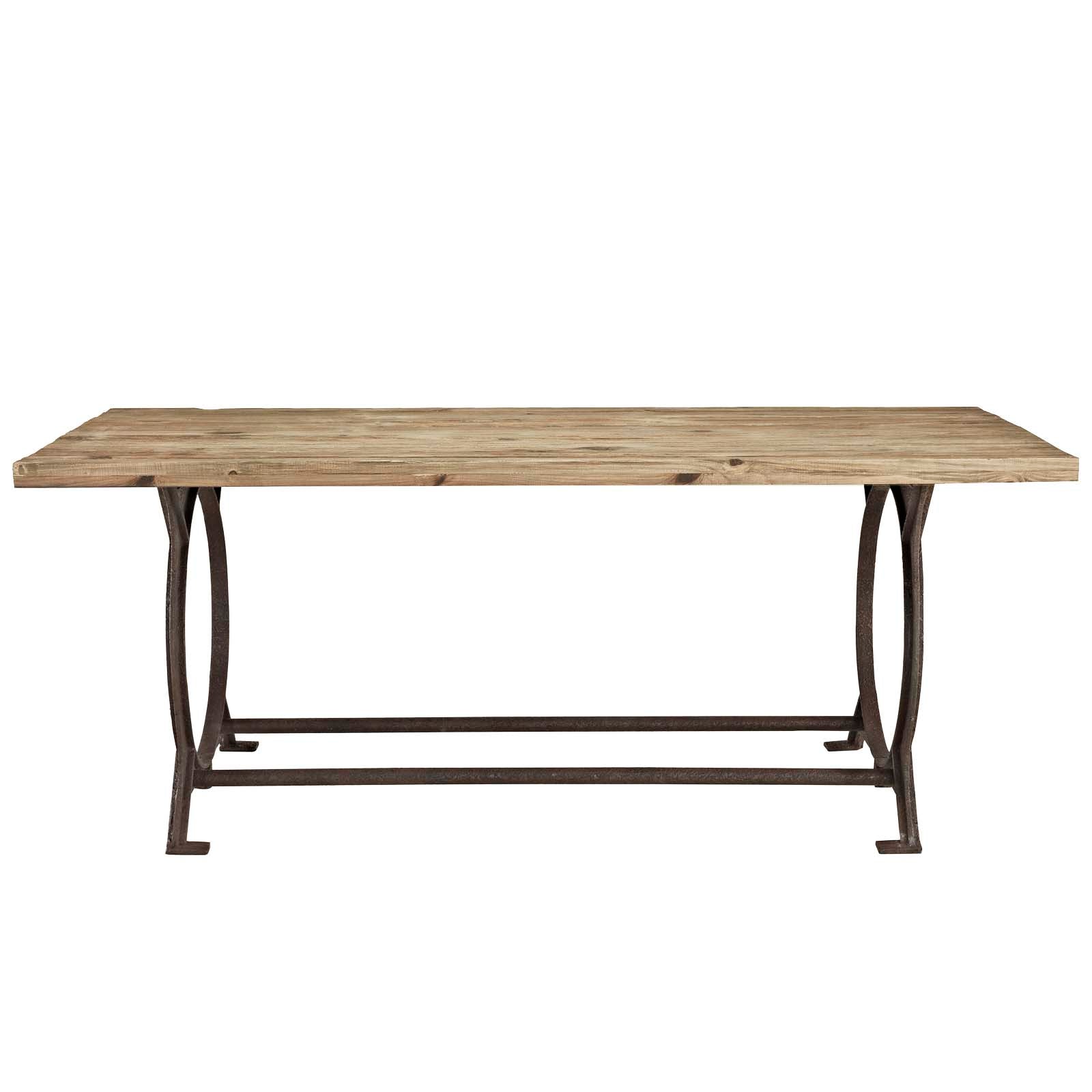 Modway Effuse Rectangle Wood Top Dining Table - Brown | Dining Tables | 
