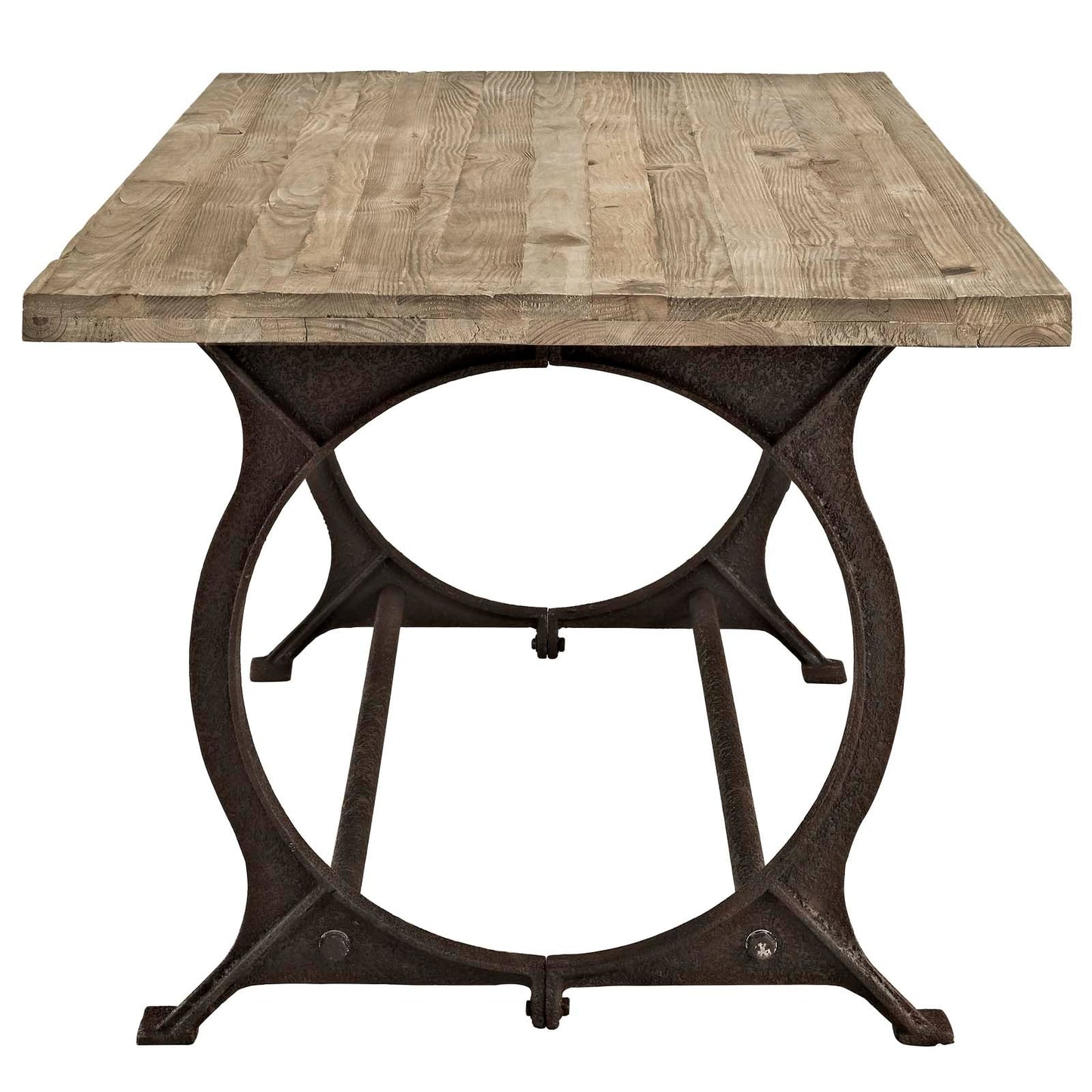Modway Effuse Rectangle Wood Top Dining Table - Brown | Dining Tables | 