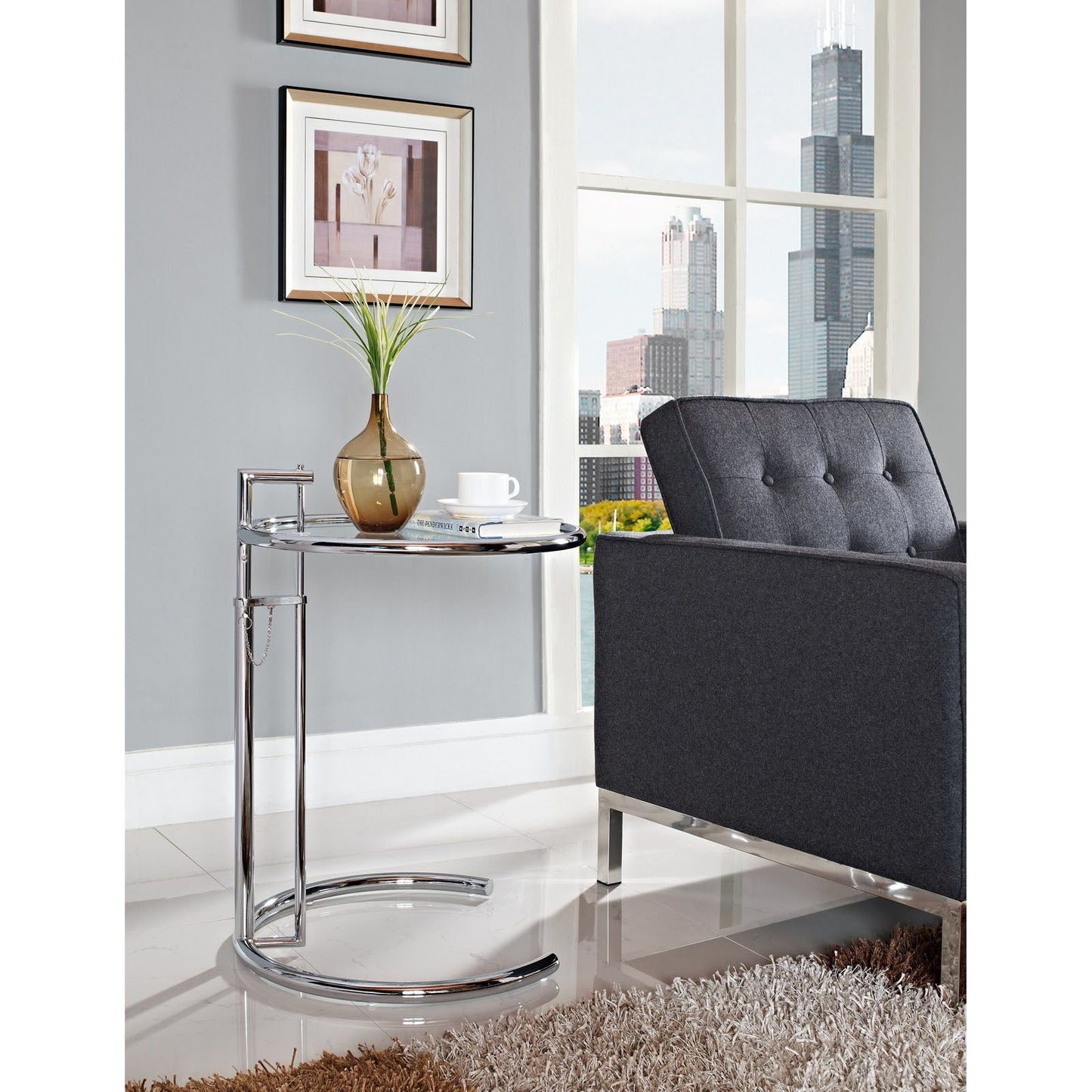Modway Eileen Gray Side Table - Silver | Side Tables | 