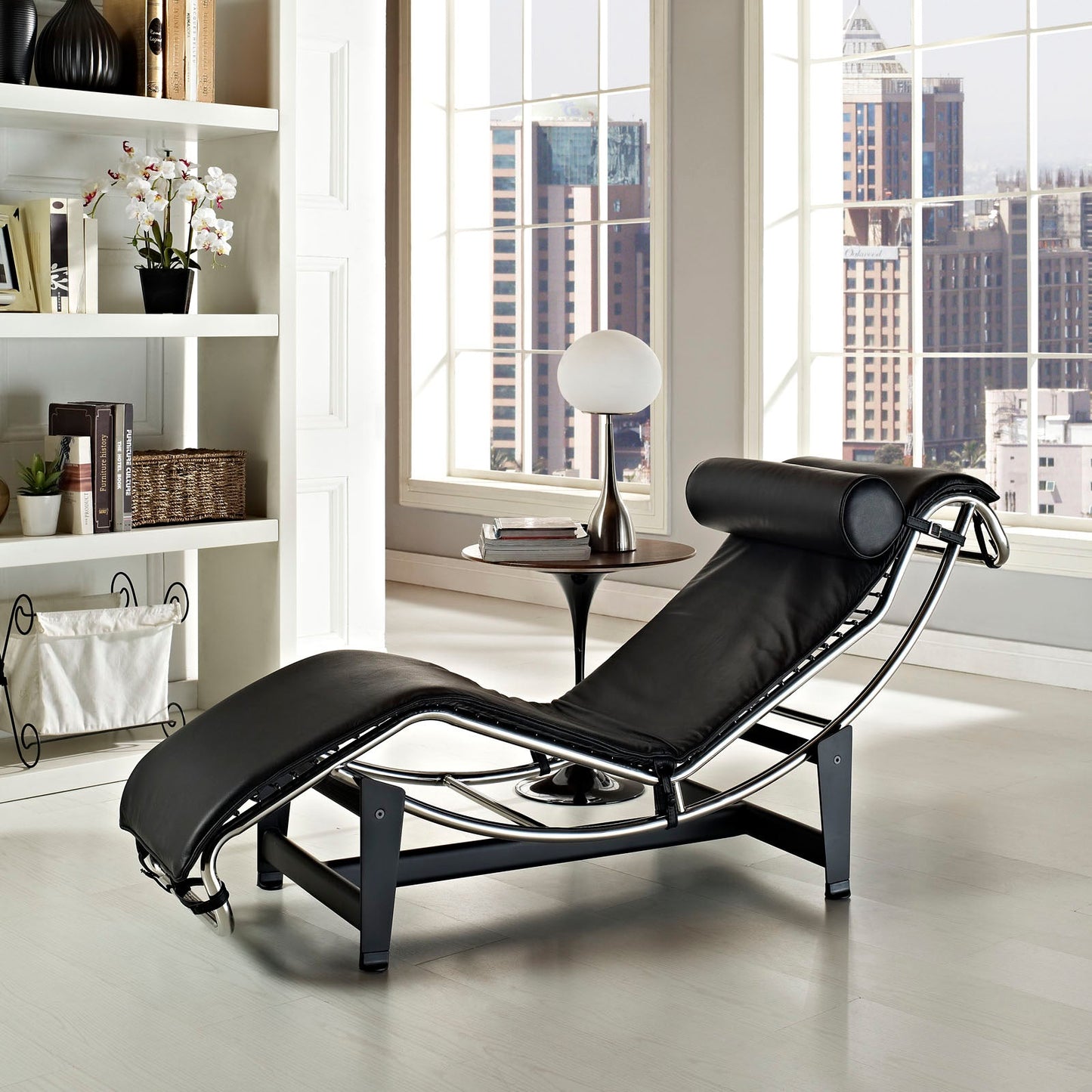 Modway Charles Leather Chaise Lounge | Lounge Chairs