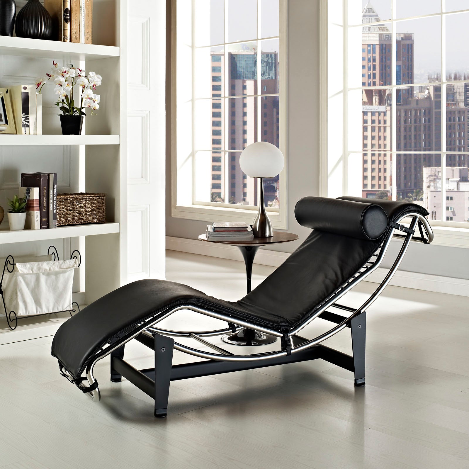Modway Charles Leather Chaise Lounge | Lounge Chairs