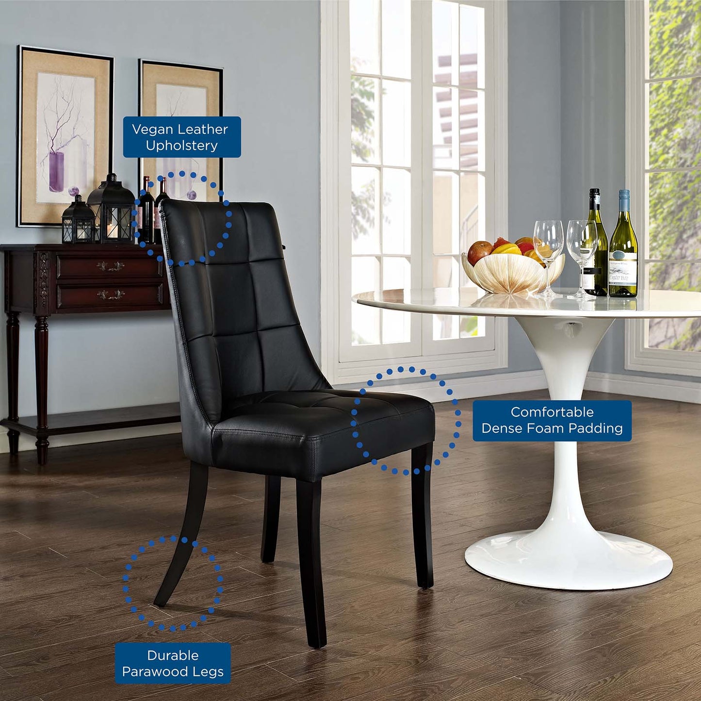 Modway Noblesse Vinyl Dining Chair - Set of 2 | Dining Chairs | Modishstore-6