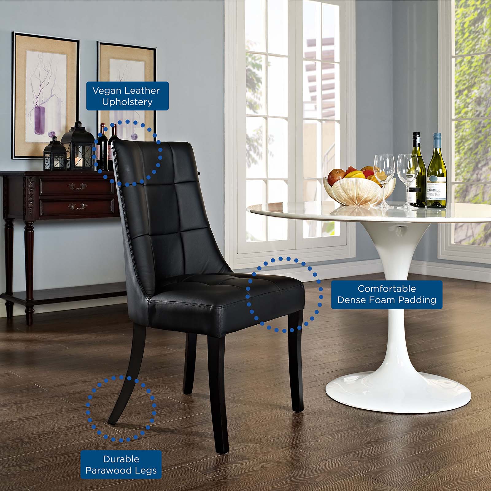 Modway Noblesse Vinyl Dining Chair - Set of 2 | Dining Chairs | Modishstore-6