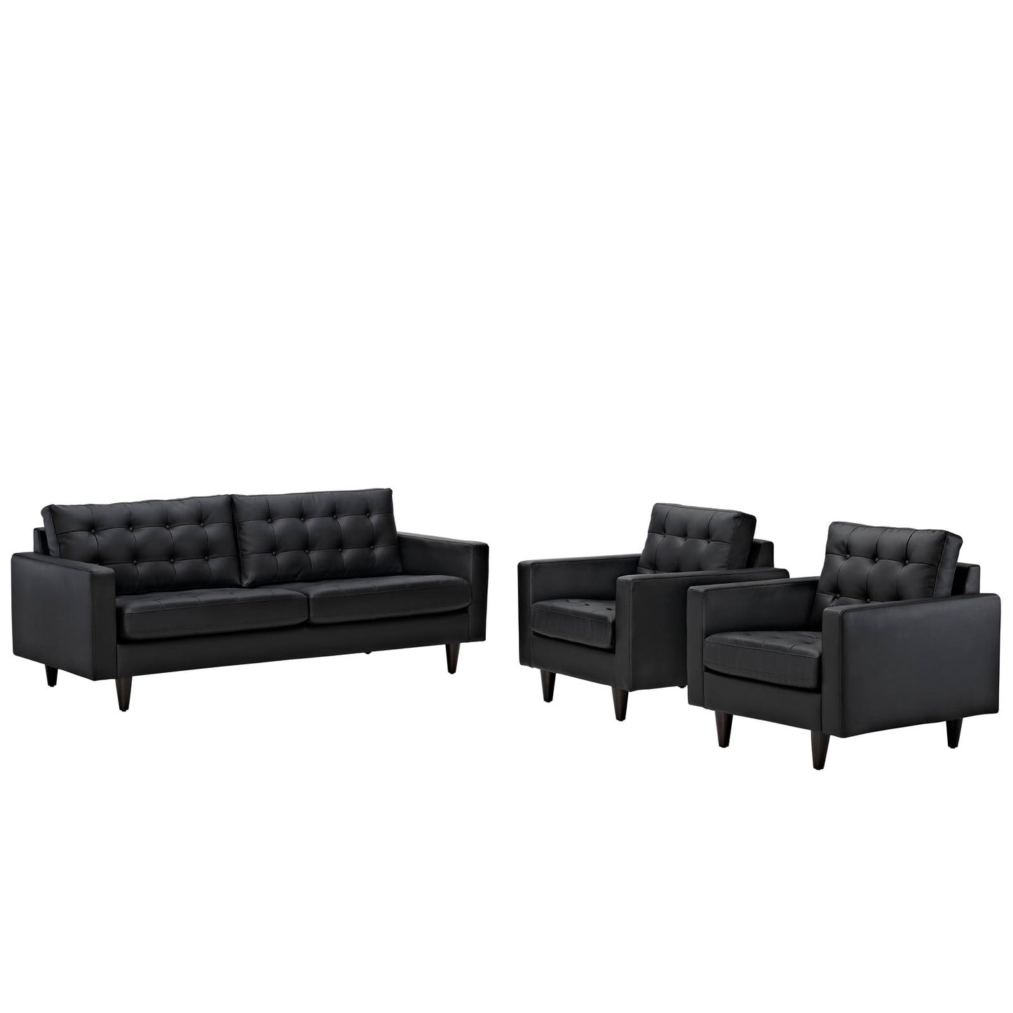 Modway Empress Sofa and Armchairs Set of 3 - EEI-1312 | Sofas | 
