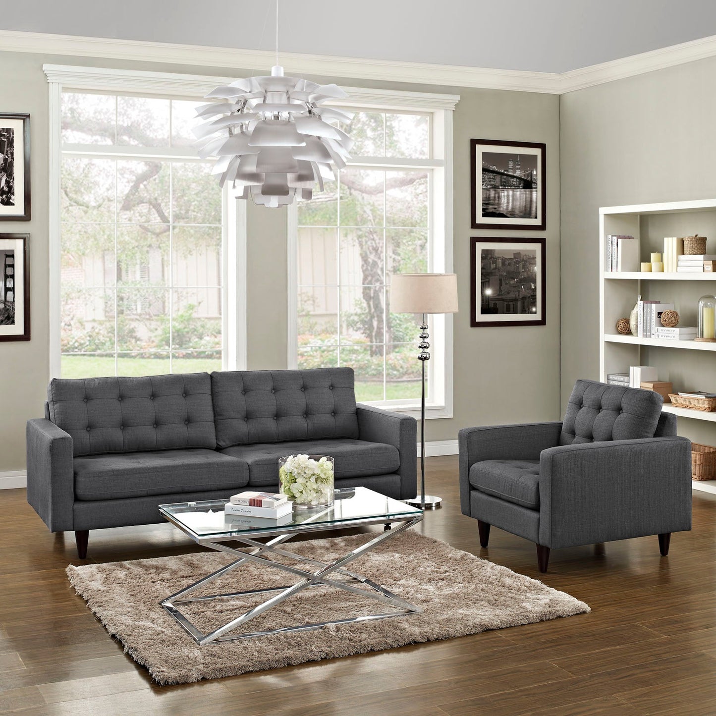 Modway Empress Armchair and Sofa - Set of 2 | Sofas | 