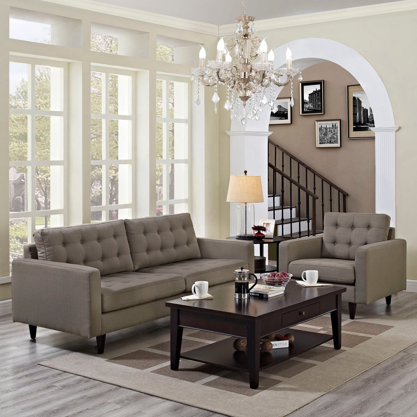 Modway Empress Armchair and Sofa - Set of 2 | Sofas | 