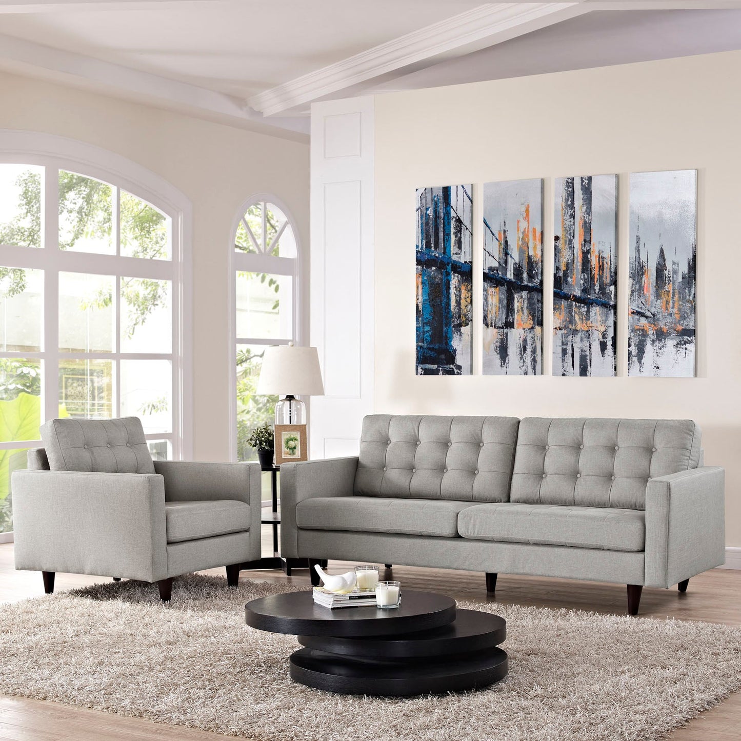 Modway Empress Armchair and Sofa - Set of 2 | Sofas | 