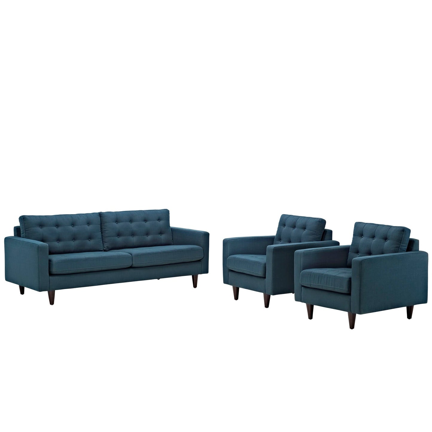 Modway Empress Sofa and Armchairs - Set of 3 | Sofas | 