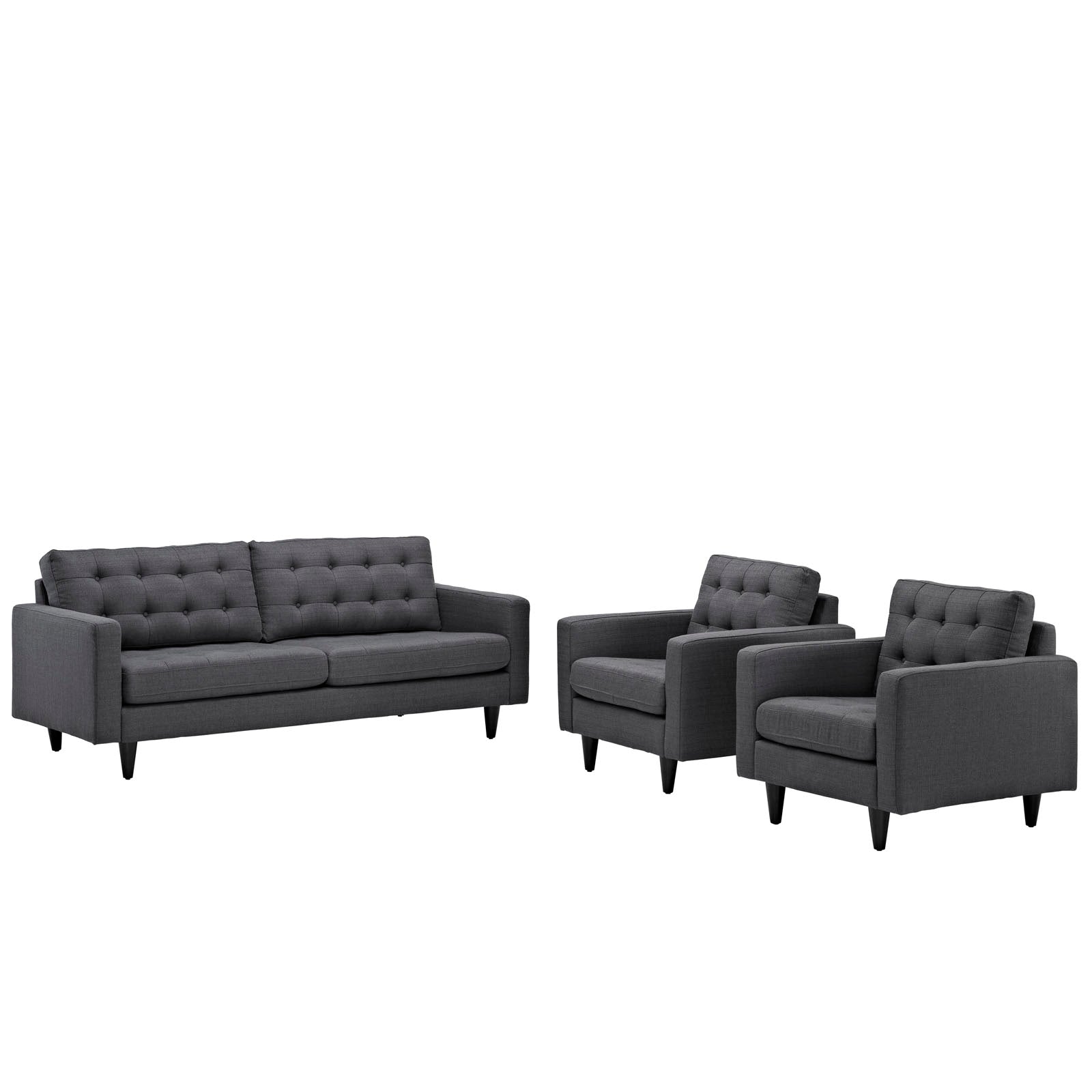 Modway Empress Sofa and Armchairs - Set of 3 | Sofas | 