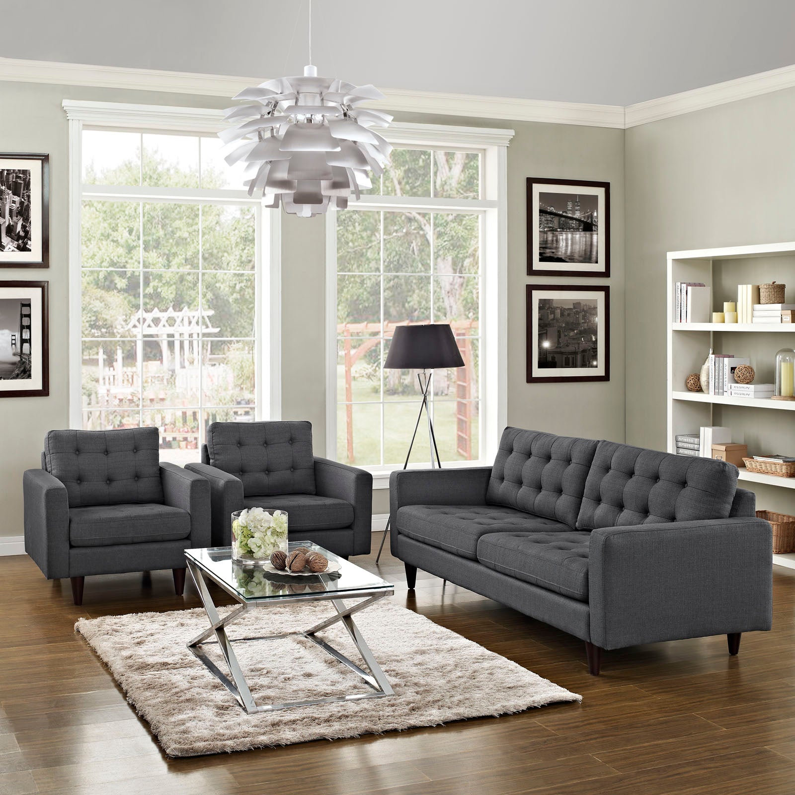 Modway Empress Sofa and Armchairs - Set of 3 | Sofas | 