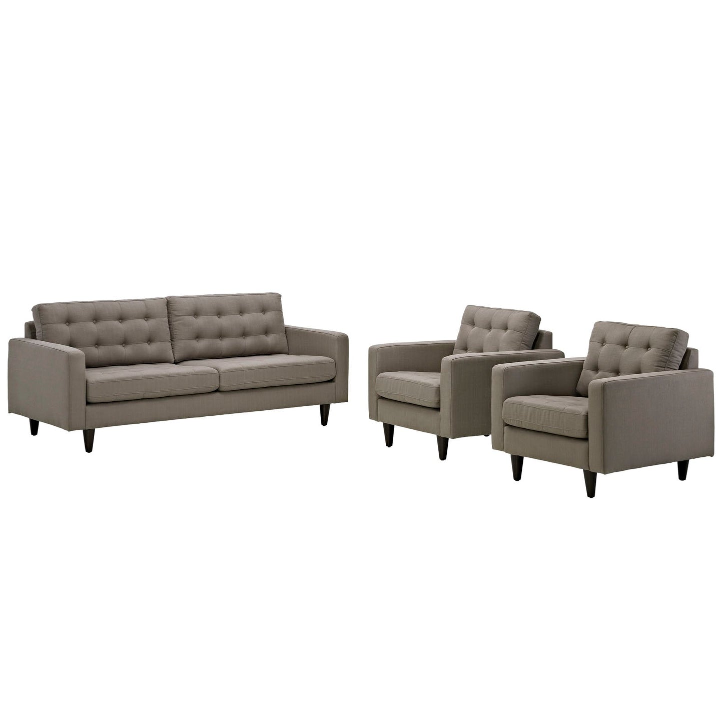 Modway Empress Sofa and Armchairs - Set of 3 | Sofas | 