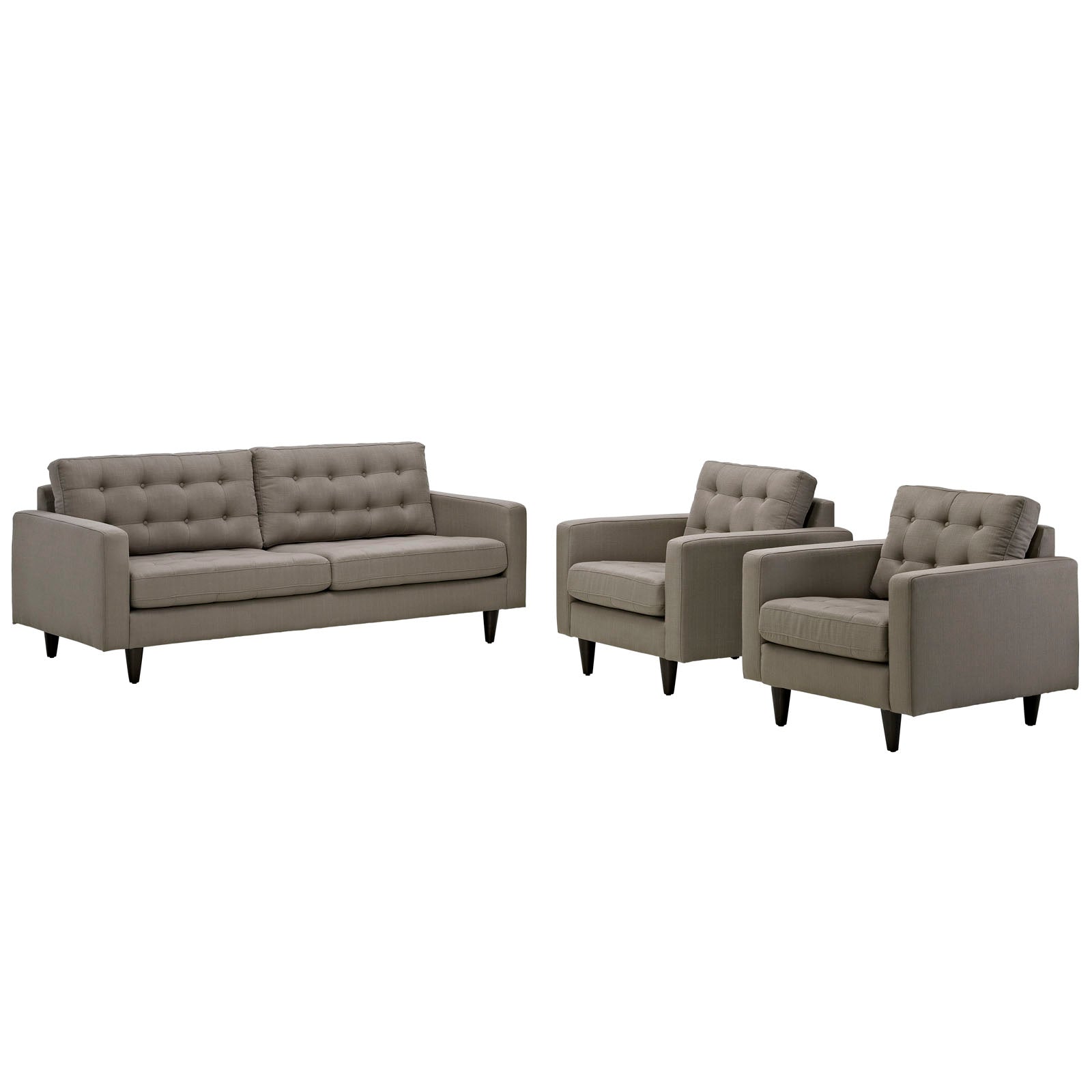 Modway Empress Sofa and Armchairs - Set of 3 | Sofas | 