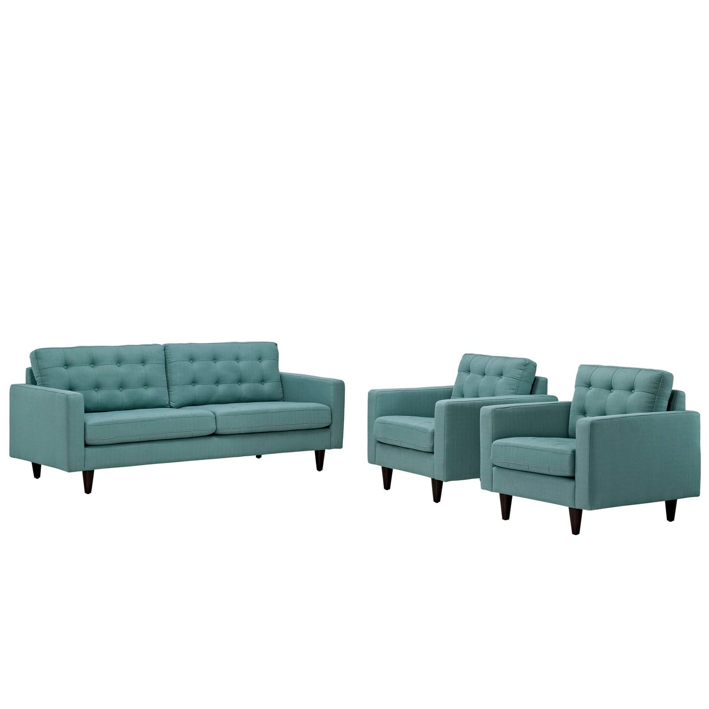 Modway Empress Sofa and Armchairs - Set of 3 | Sofas | 
