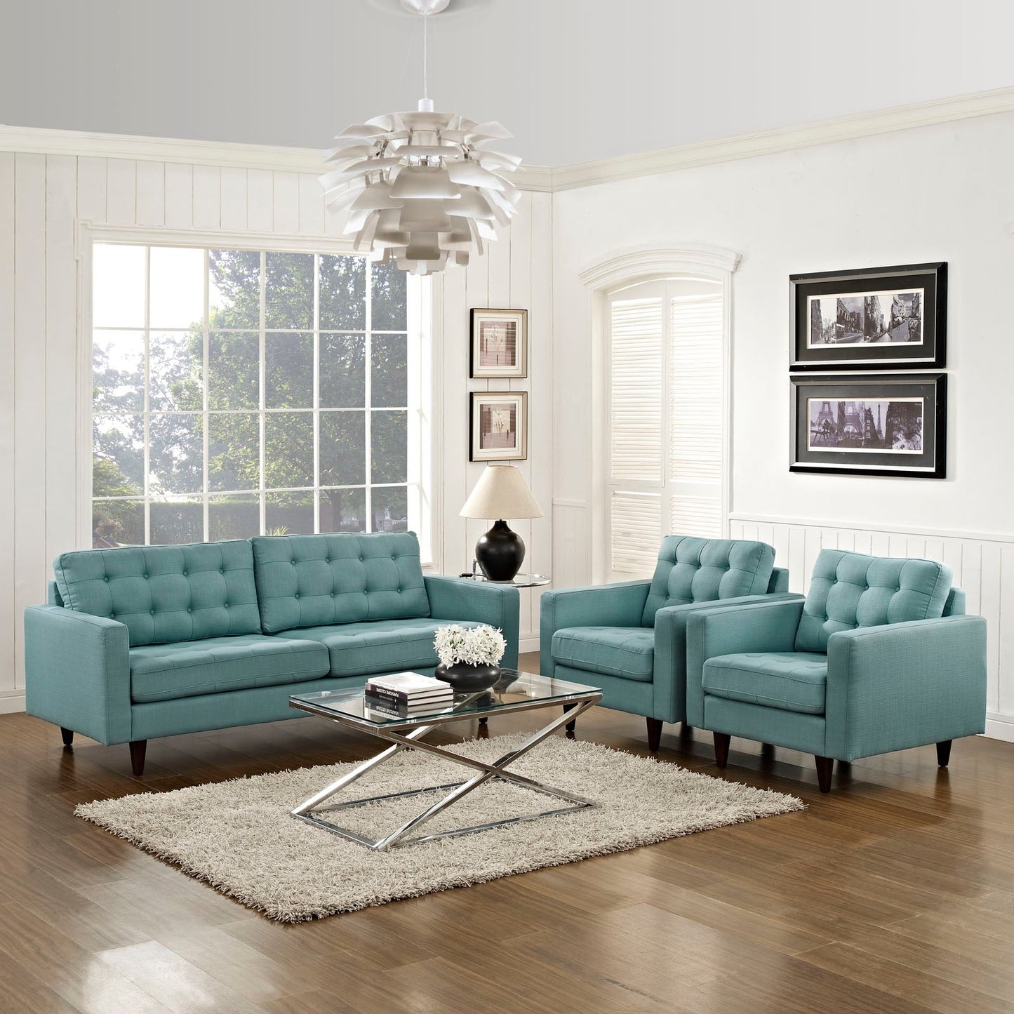 Modway Empress Sofa and Armchairs - Set of 3 | Sofas | 