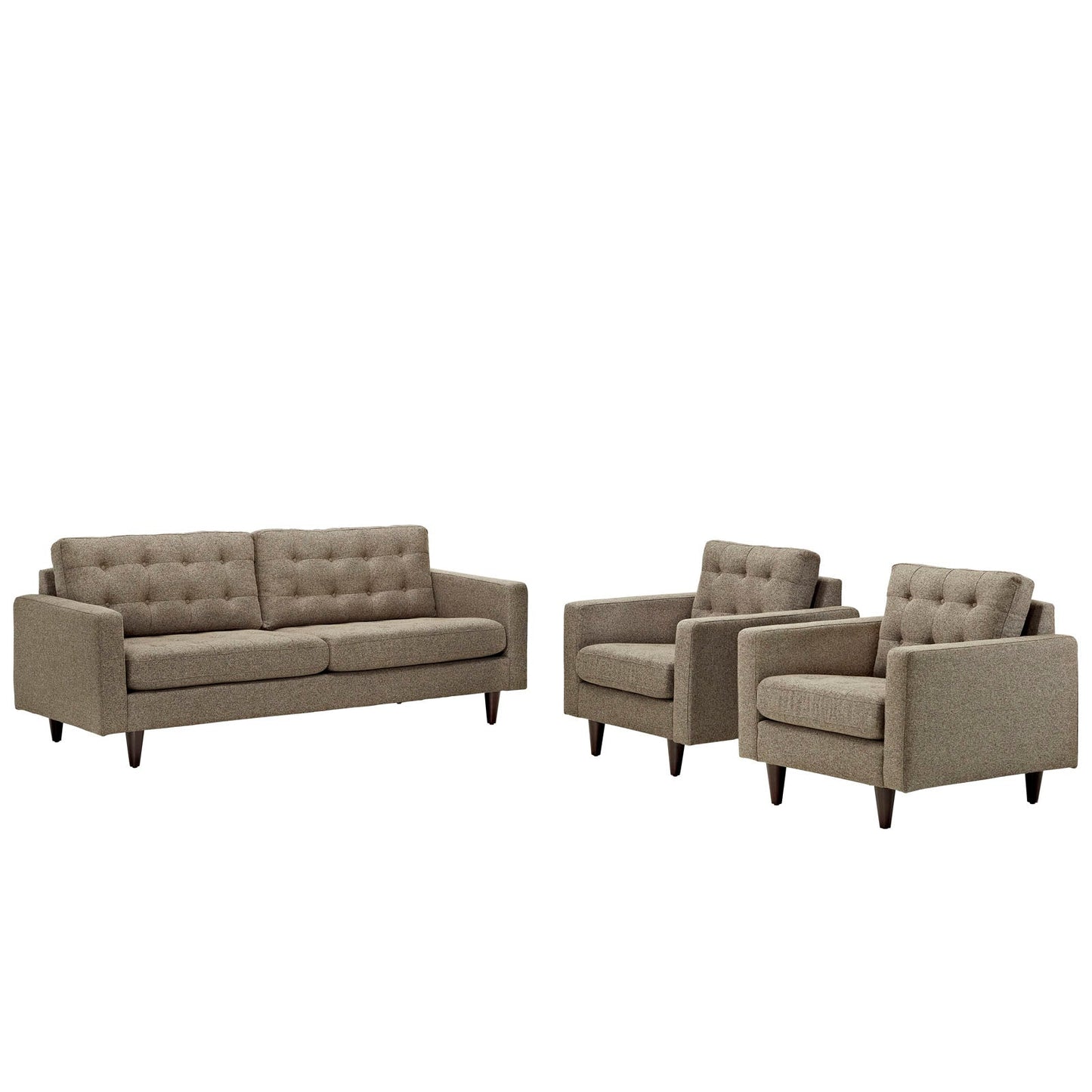Modway Empress Sofa and Armchairs - Set of 3 | Sofas | 