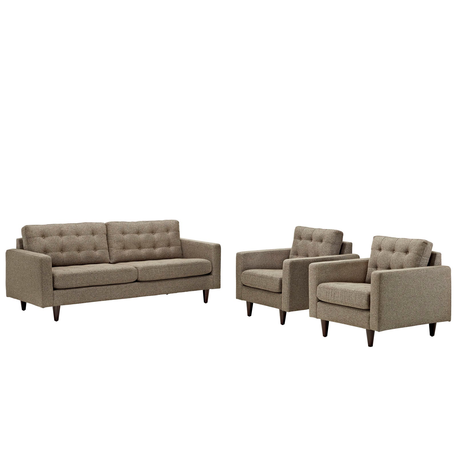 Modway Empress Sofa and Armchairs - Set of 3 | Sofas | 