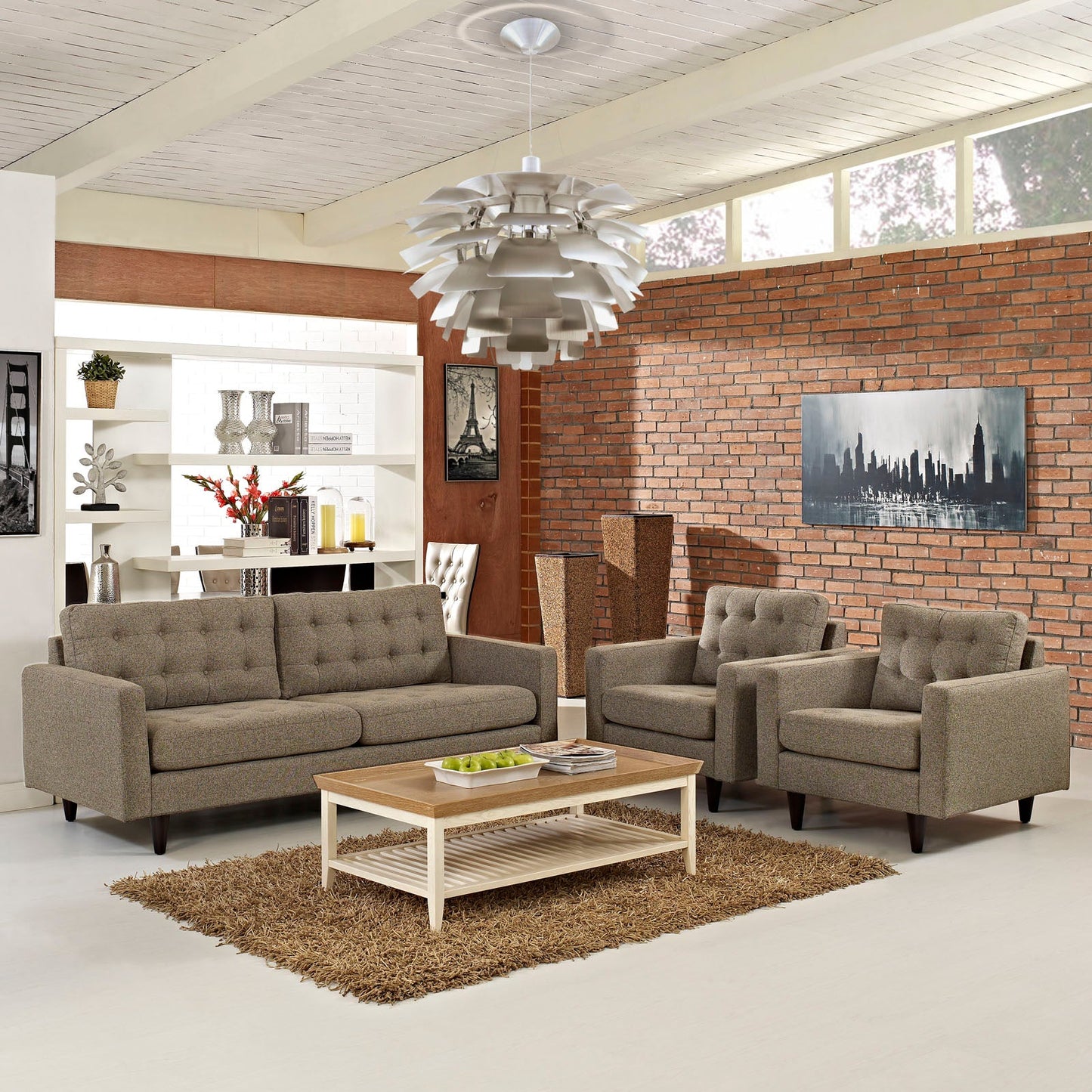 Modway Empress Sofa and Armchairs - Set of 3 | Sofas | 