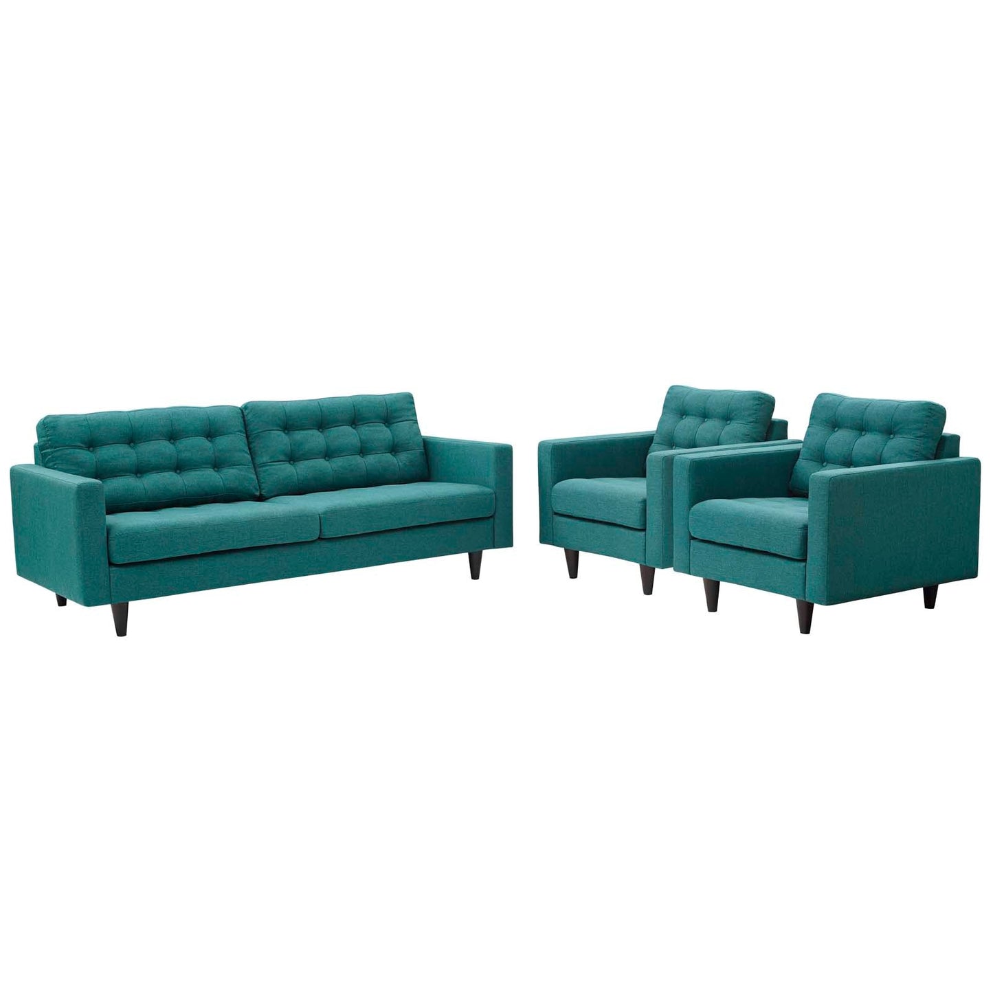 Modway Empress Sofa and Armchairs - Set of 3 | Sofas | 