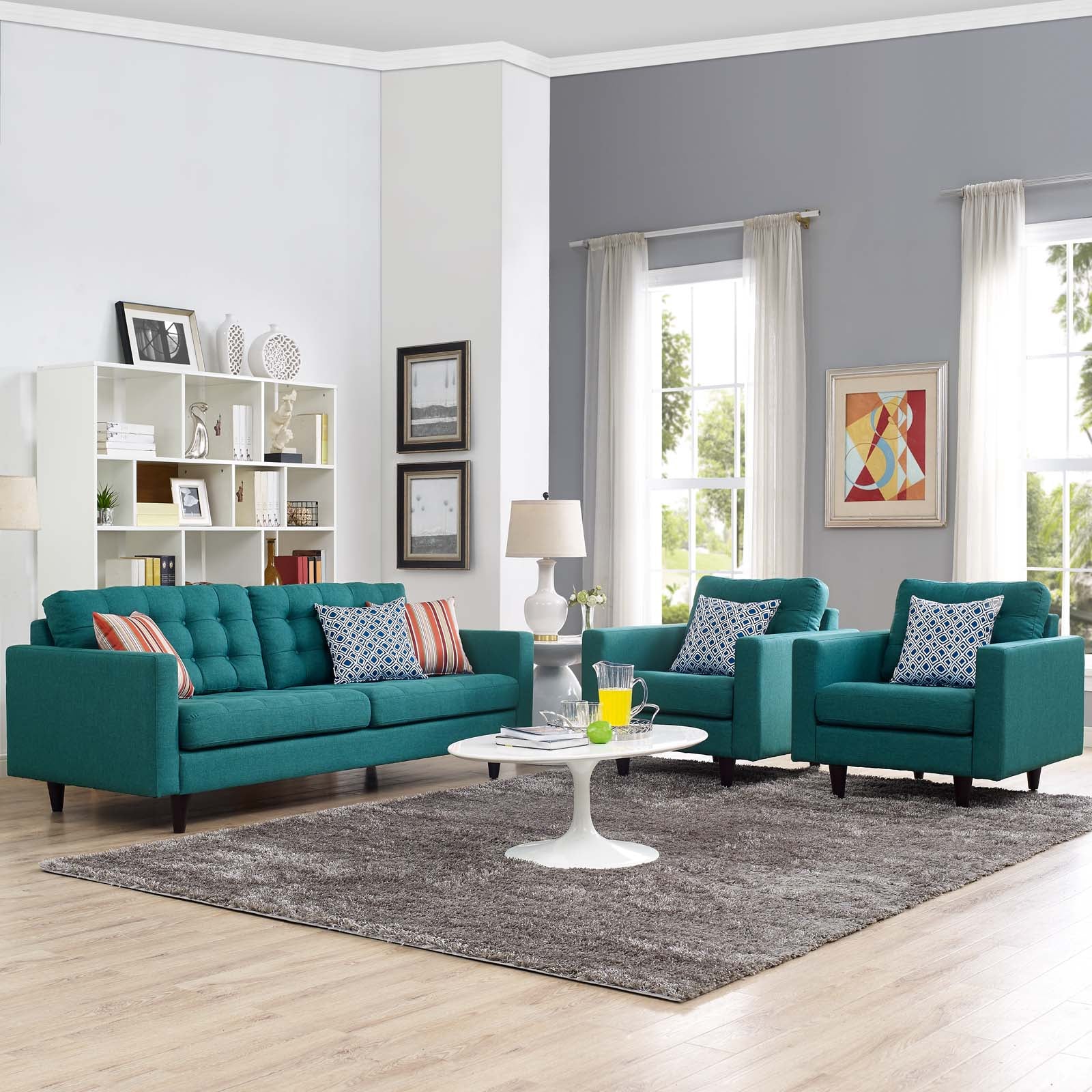 Modway Empress Sofa and Armchairs - Set of 3 | Sofas | 