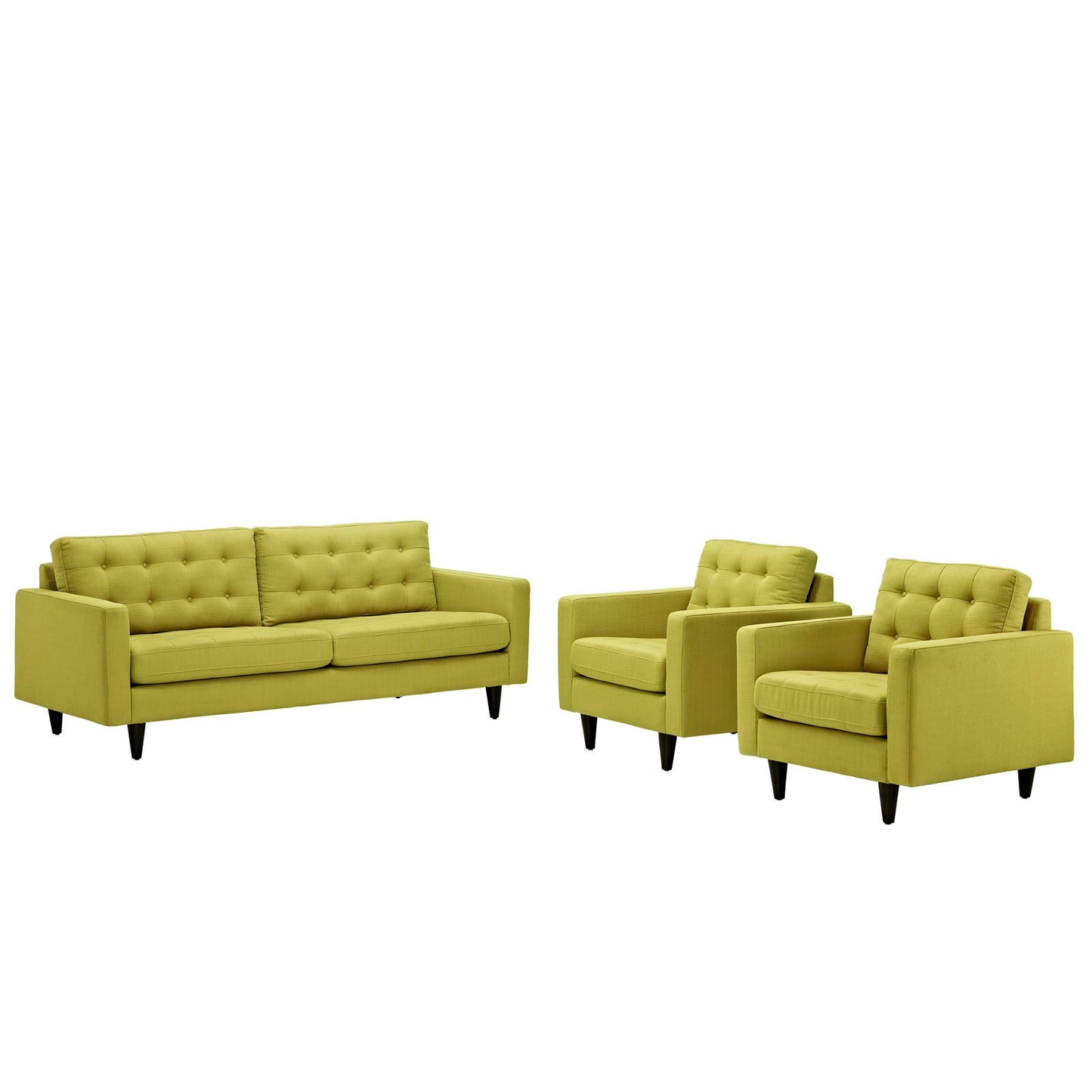 Modway Empress Sofa and Armchairs - Set of 3 | Sofas | 
