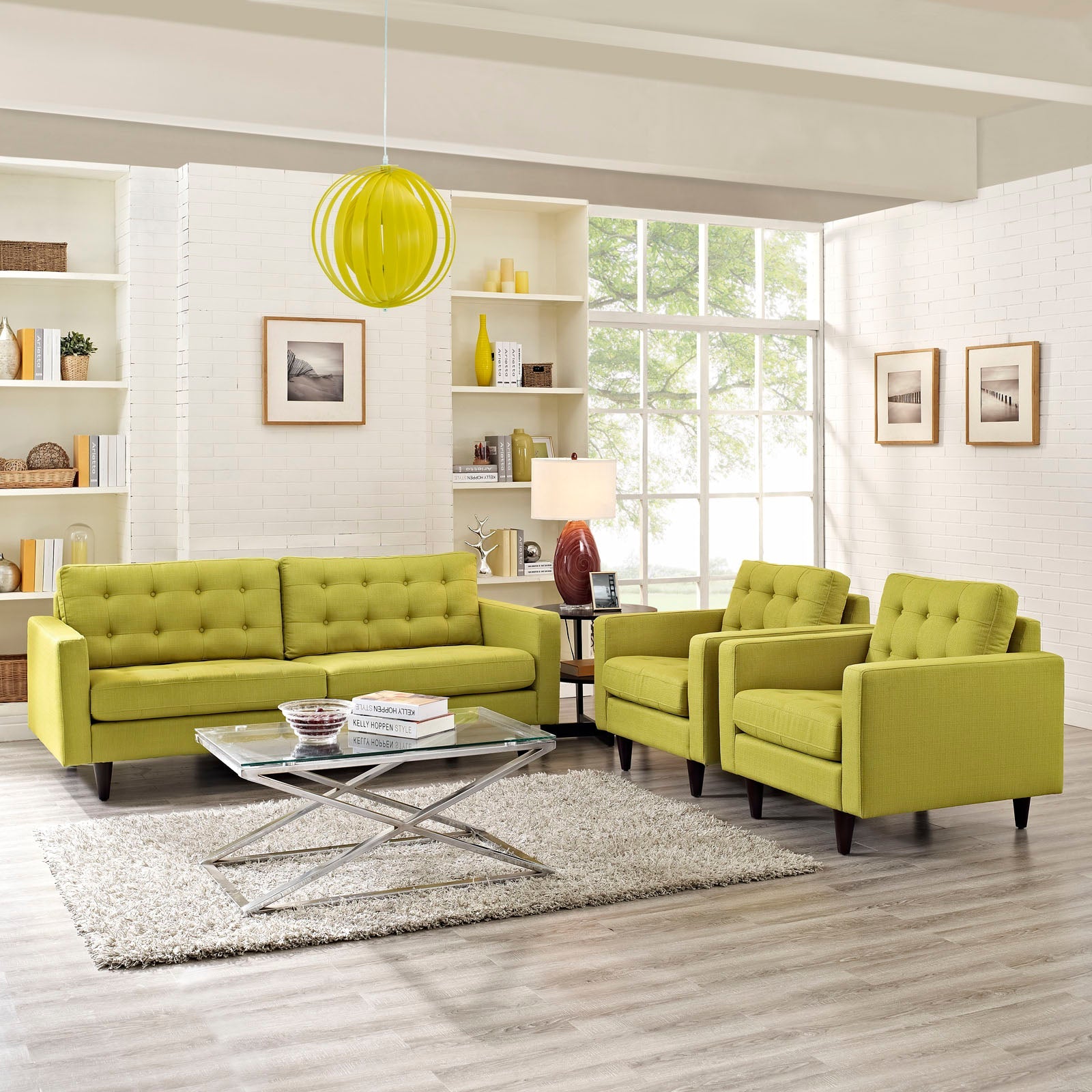 Modway Empress Sofa and Armchairs - Set of 3 | Sofas | 