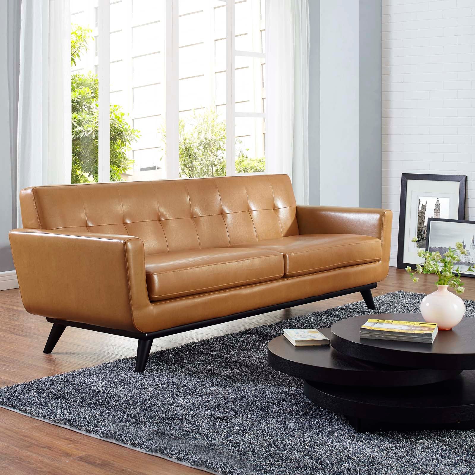 Modway Engage Bonded Leather Sofa - EEI-1338 | Sofas-1