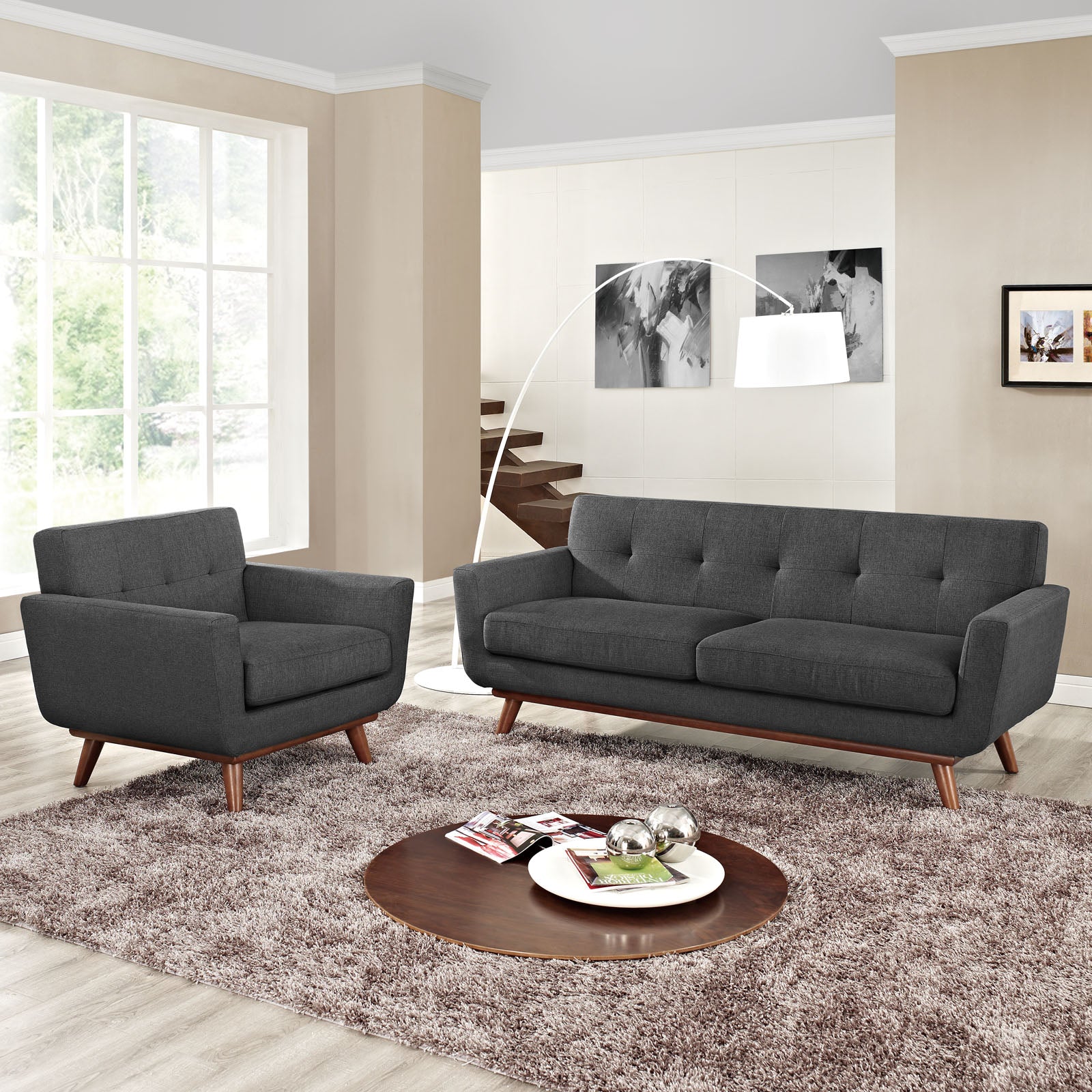 Modway Engage Armchair and Loveseat - Set of 2 - EEI-1346 | Sofa Set | 