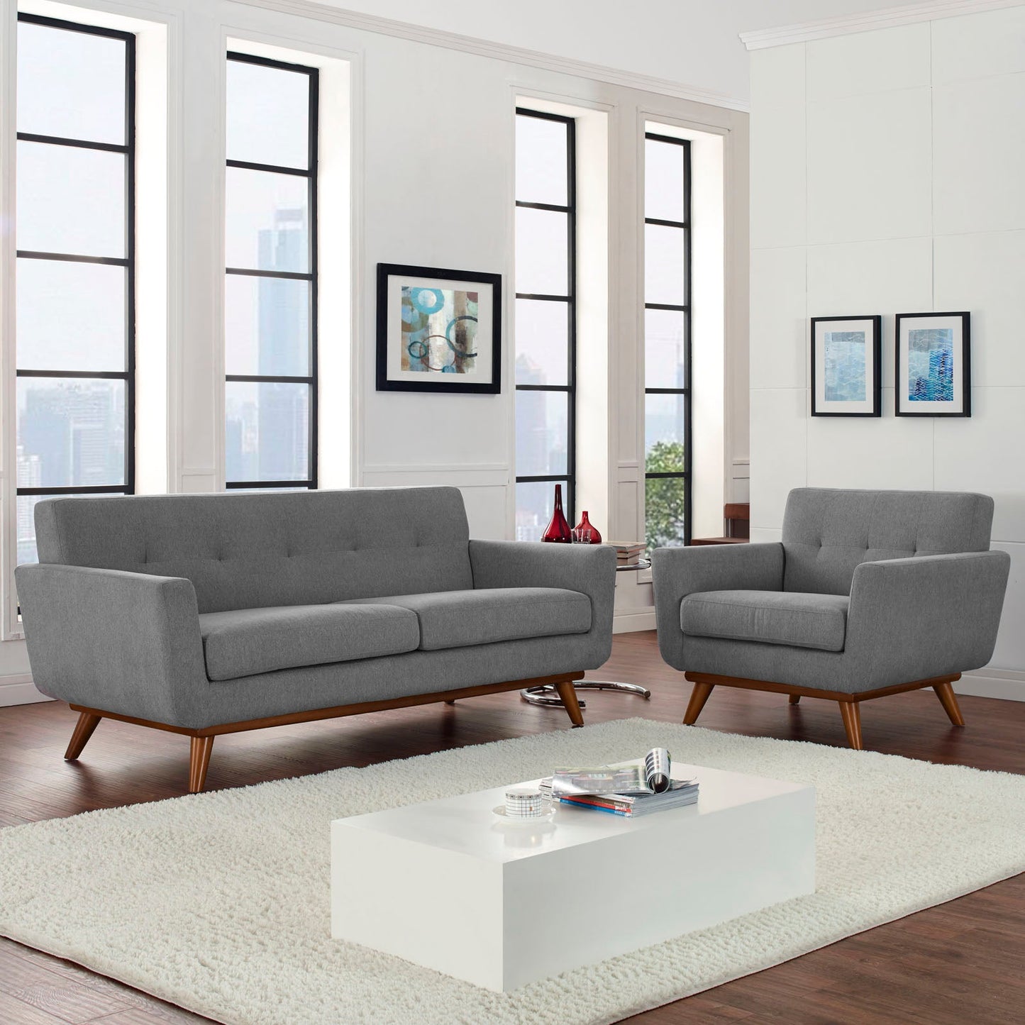 Modway Engage Armchair and Loveseat - Set of 2 - EEI-1346 | Sofa Set | 