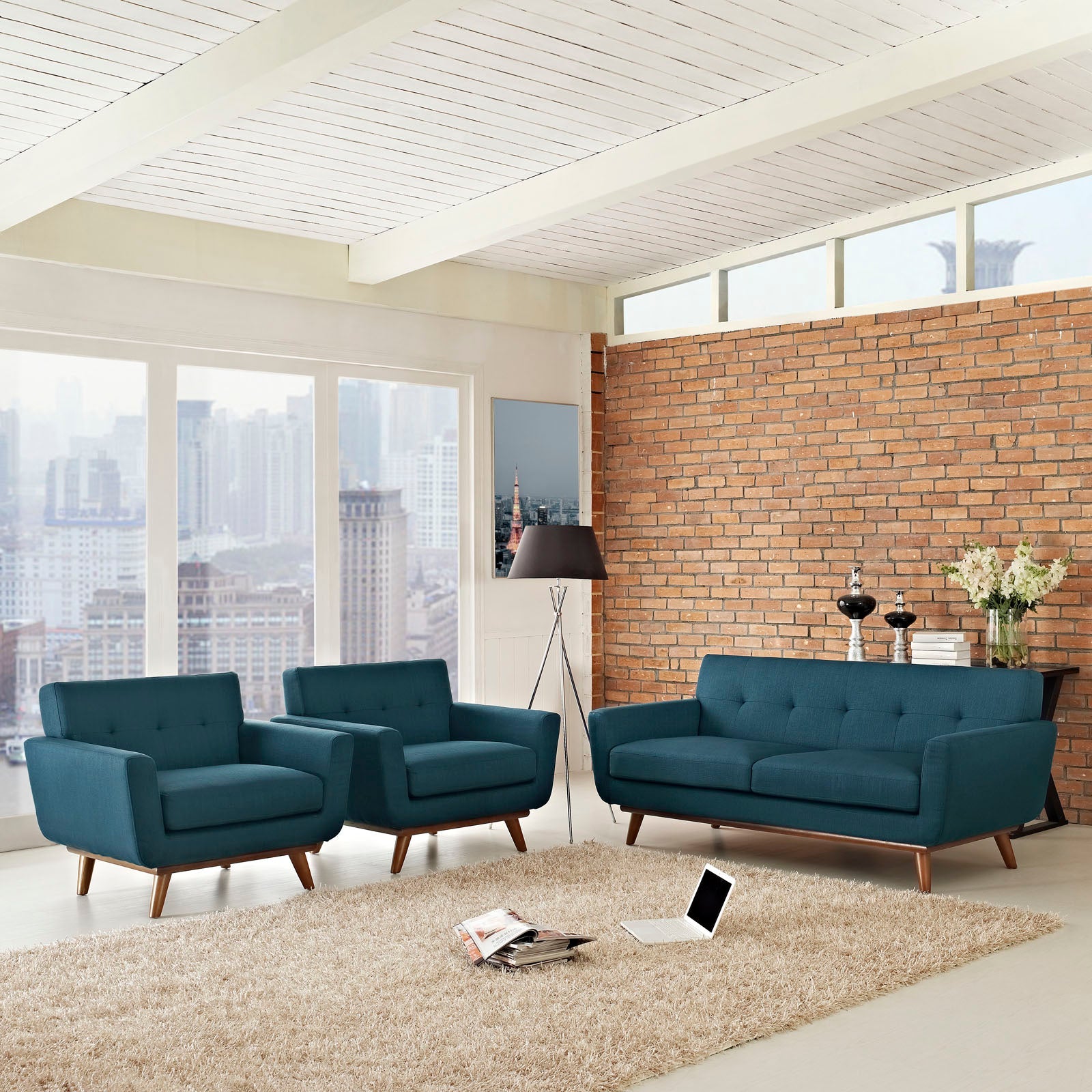 Modway Engage Armchairs and Loveseat - Set of 3 - EEI-1347 | Sofa Set | 