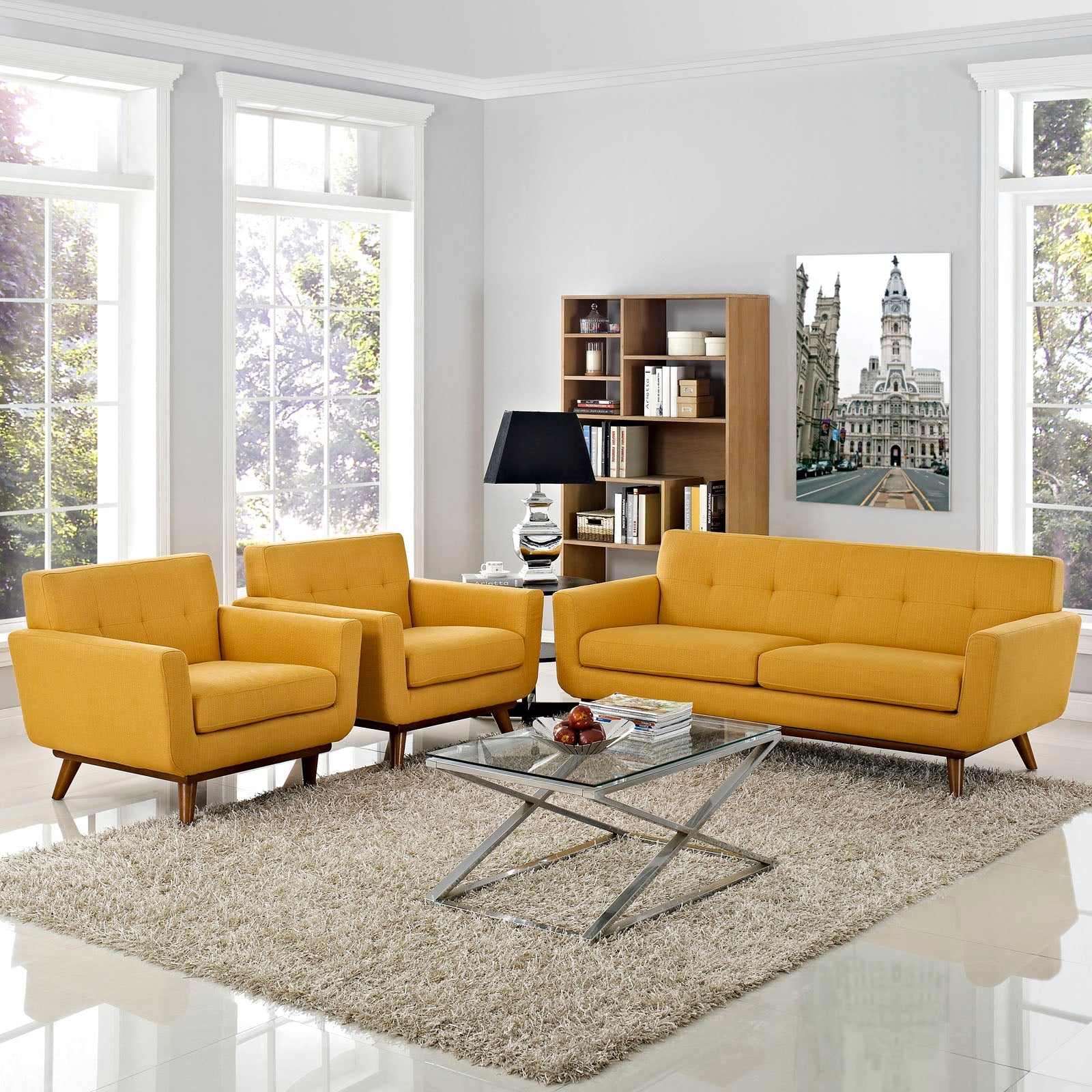 Modway Engage Armchairs and Loveseat - Set of 3 - EEI-1347 | Sofa Set | 