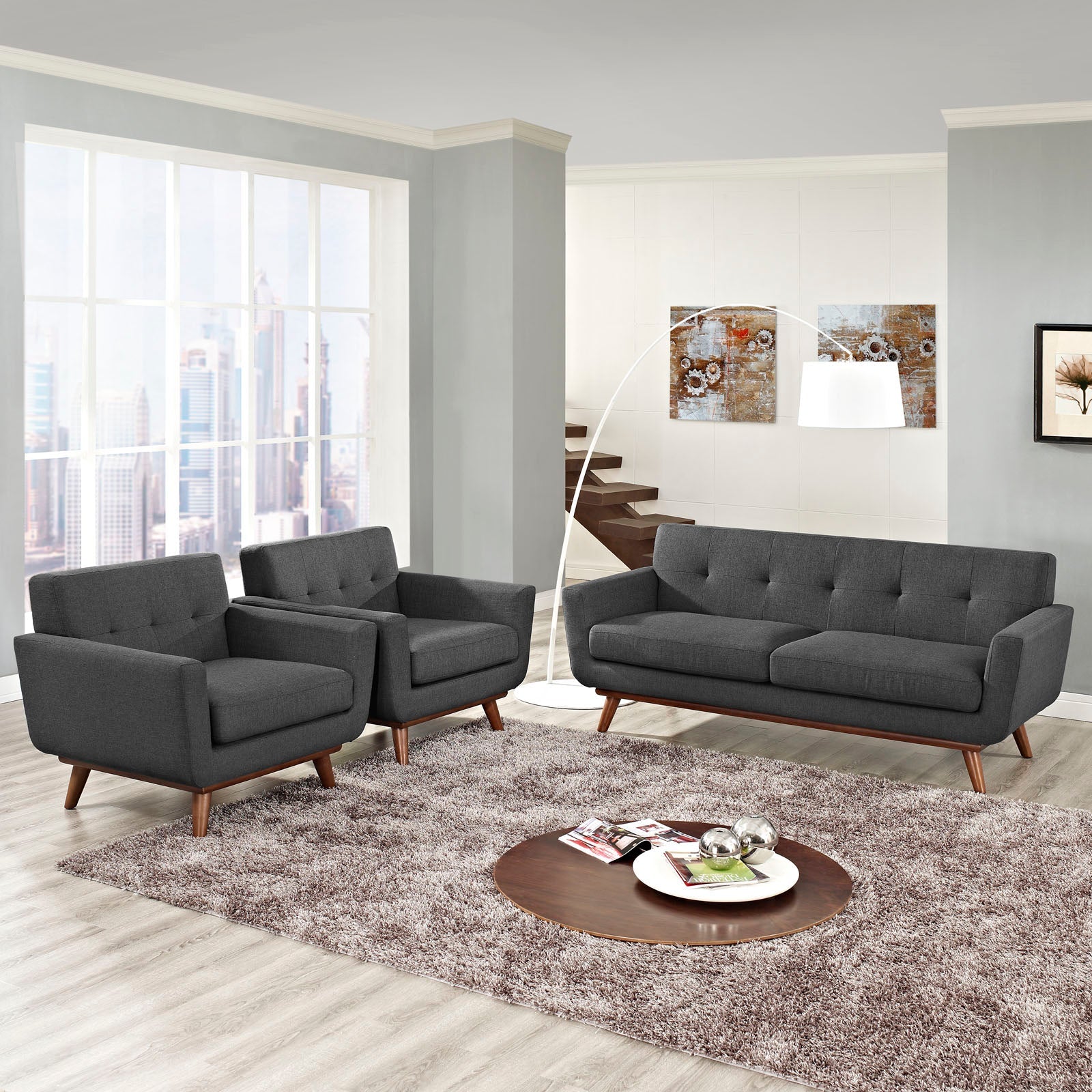 Modway Engage Armchairs and Loveseat - Set of 3 - EEI-1347 | Sofa Set | 