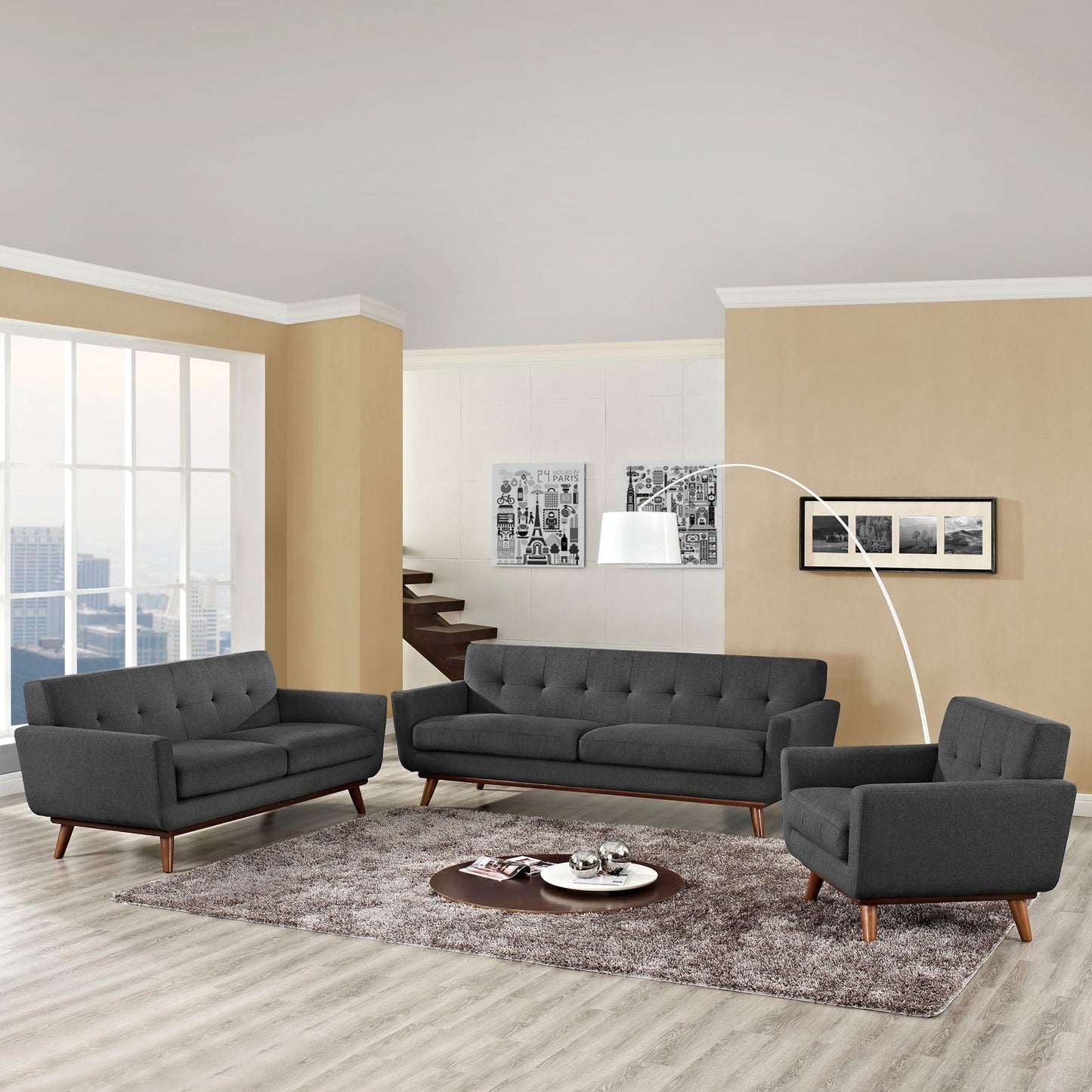 Modway Engage Sofa Loveseat and Armchair - Set of 3 - EEI-1349 | Sofa Set | 